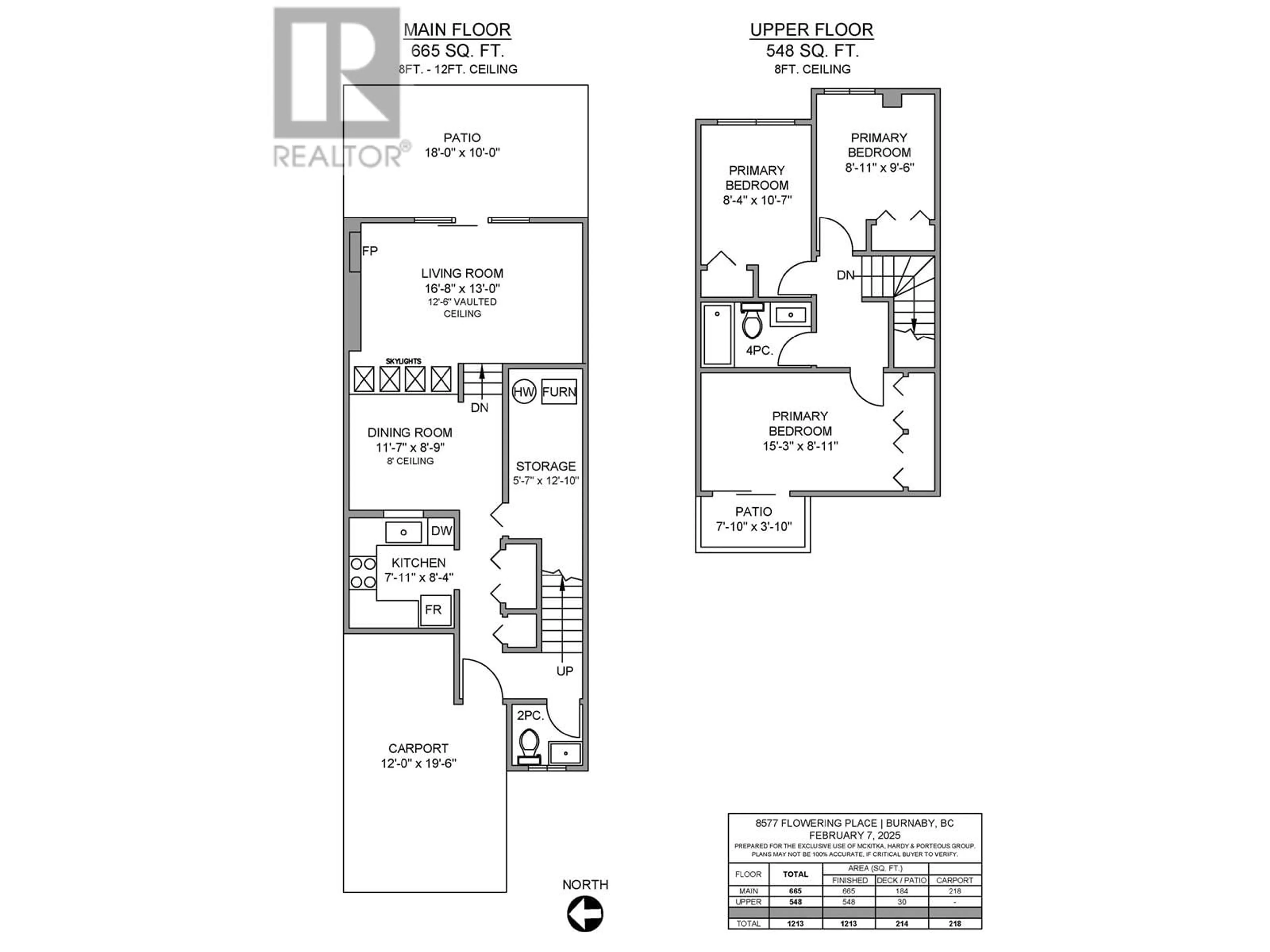 Floor plan for 8577 FLOWERING PLACE, Burnaby British Columbia V5A4B4