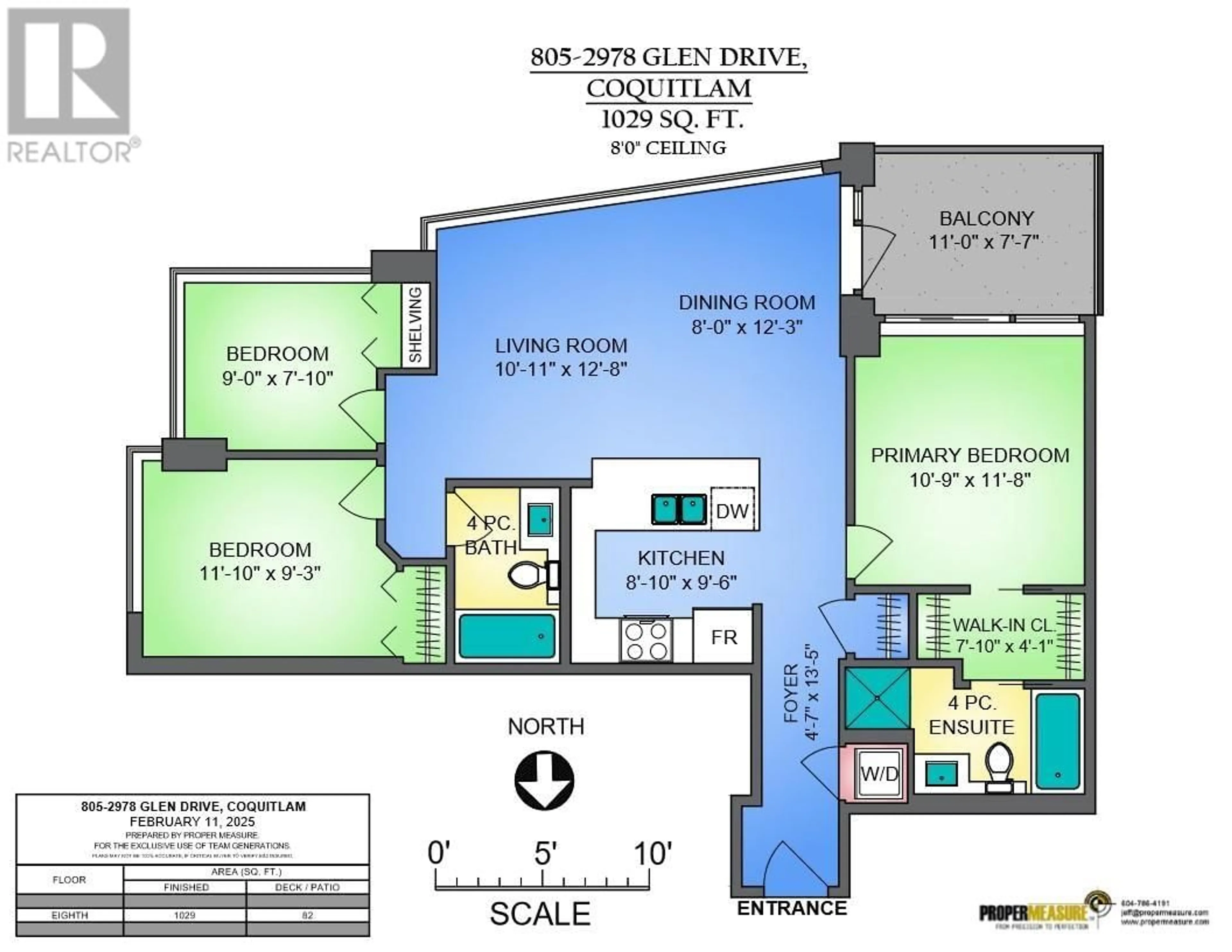 Floor plan for 805 2978 GLEN DRIVE, Coquitlam British Columbia V3B0C3