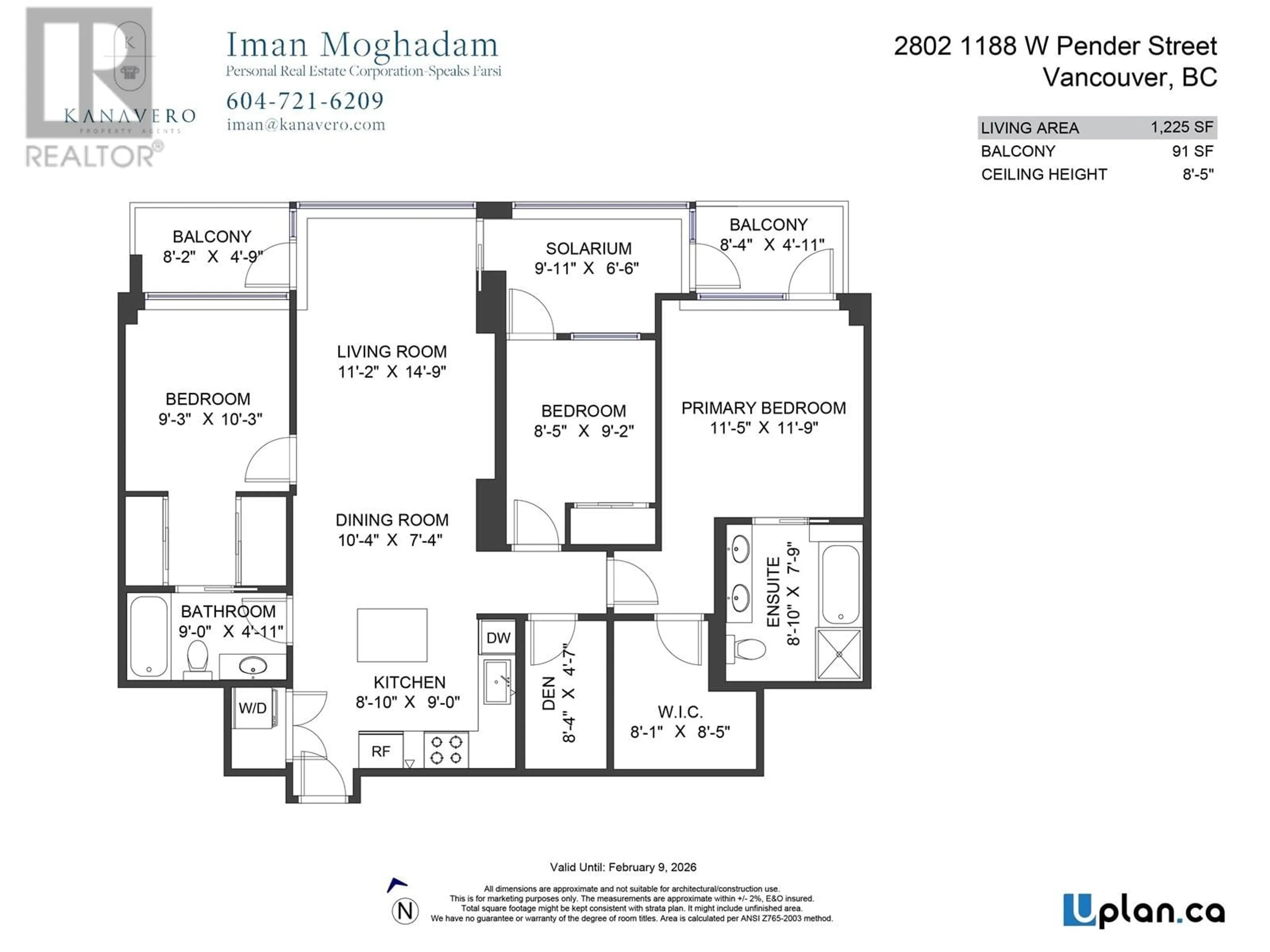 Floor plan for 2802 1188 W PENDER STREET, Vancouver British Columbia V6E0A2