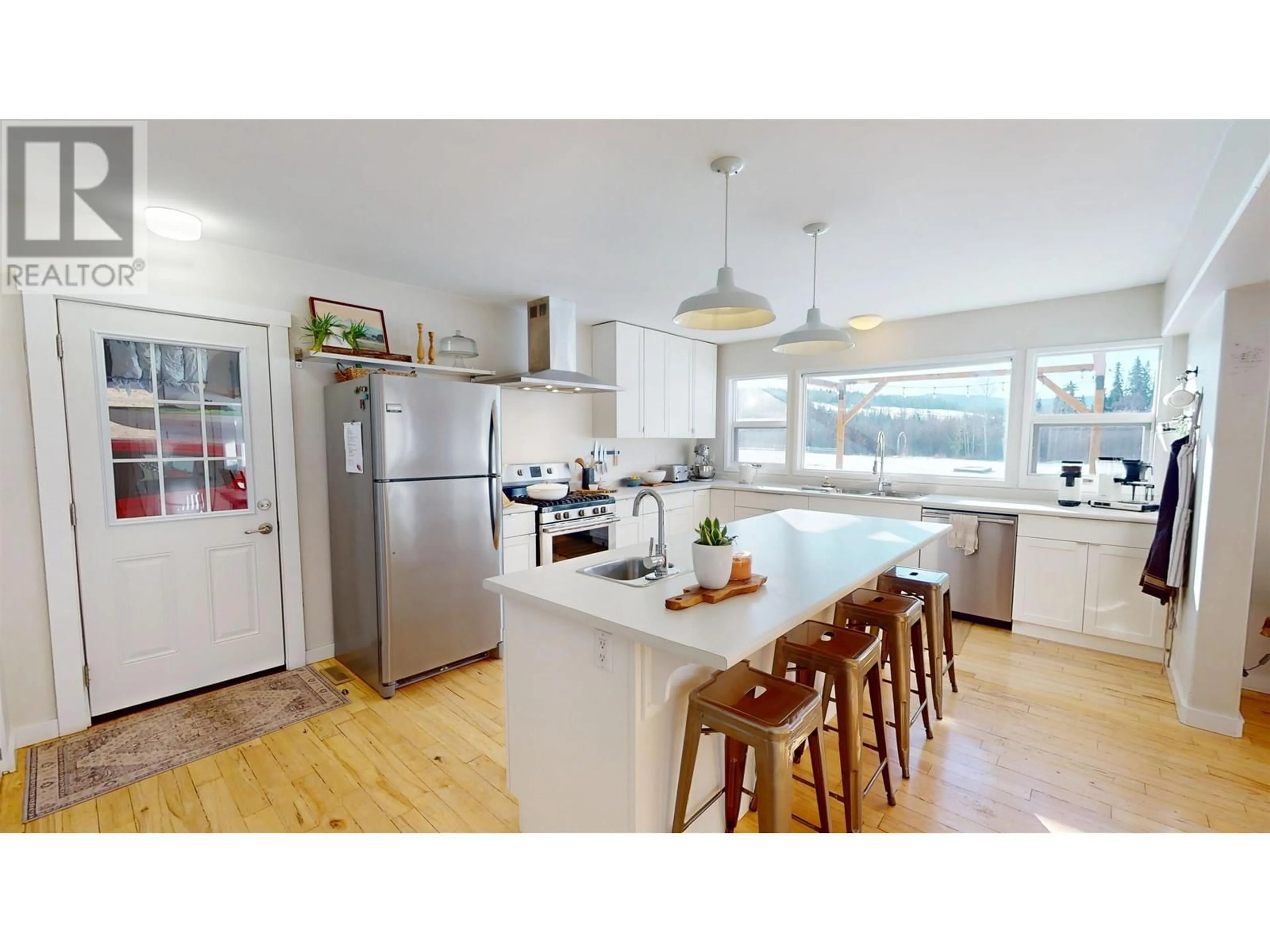 Open concept kitchen, wood/laminate floor for 4605 CHESTNUT ROAD, Houston British Columbia V0J1Z2