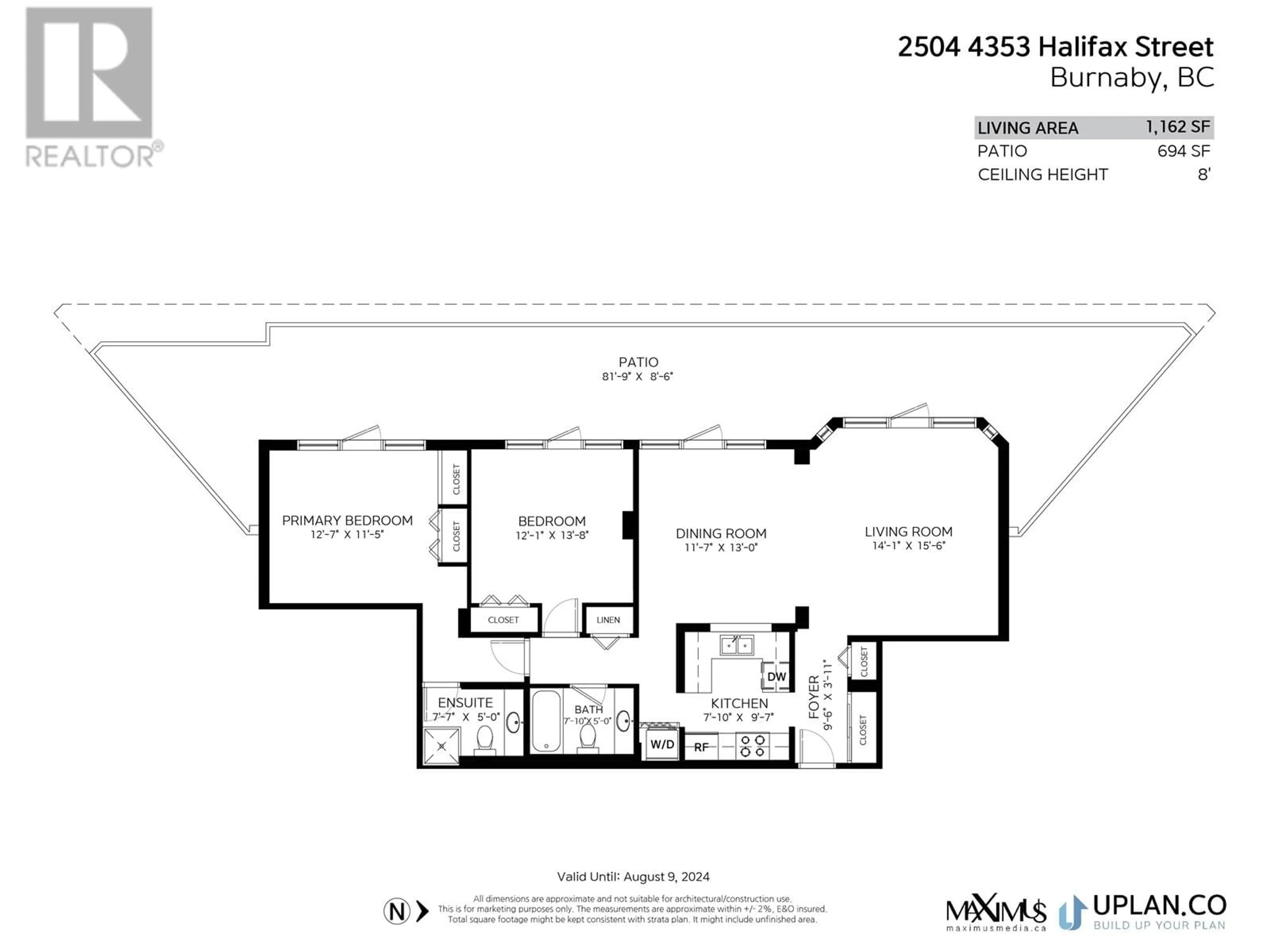 Floor plan for 2504 PH4-4353 HALIFAX STREET, Burnaby British Columbia V5C5Z4