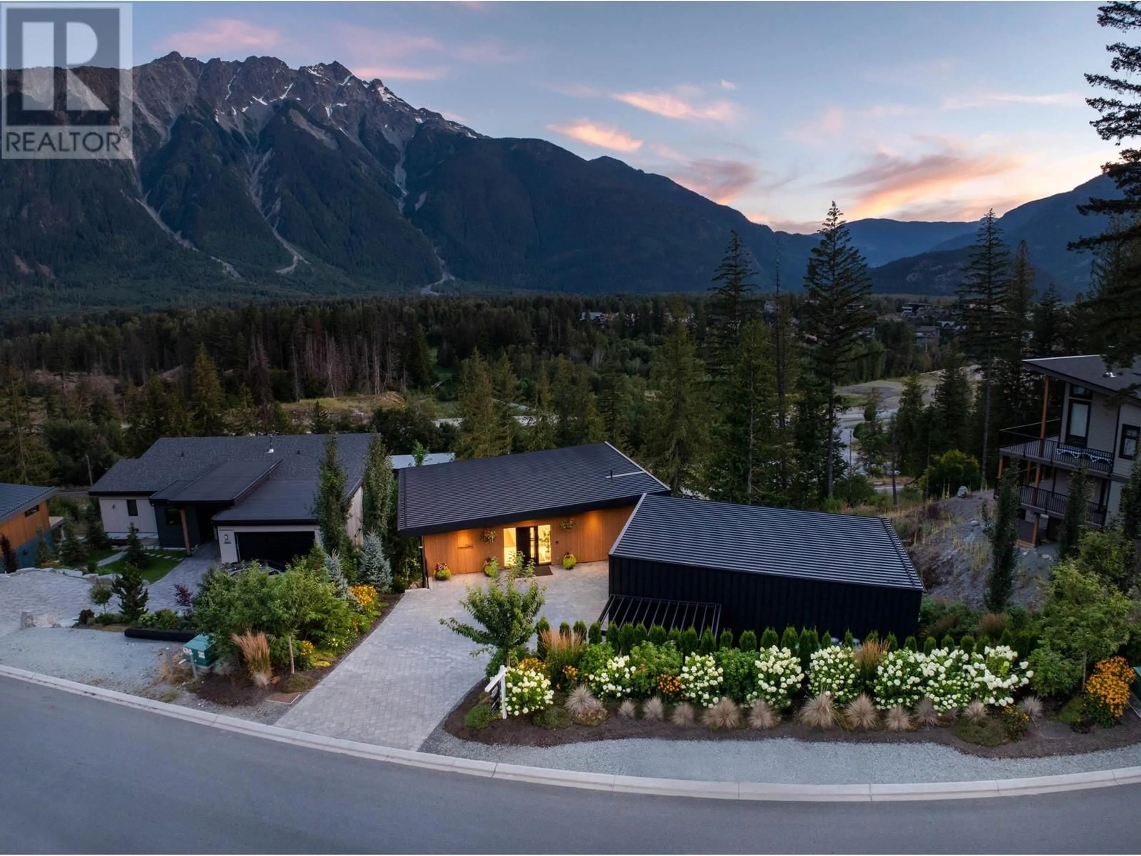 A pic from outside/outdoor area/front of a property/back of a property/a pic from drone, mountain view for 7667 CERULEAN DRIVE, Pemberton British Columbia V0N2L3