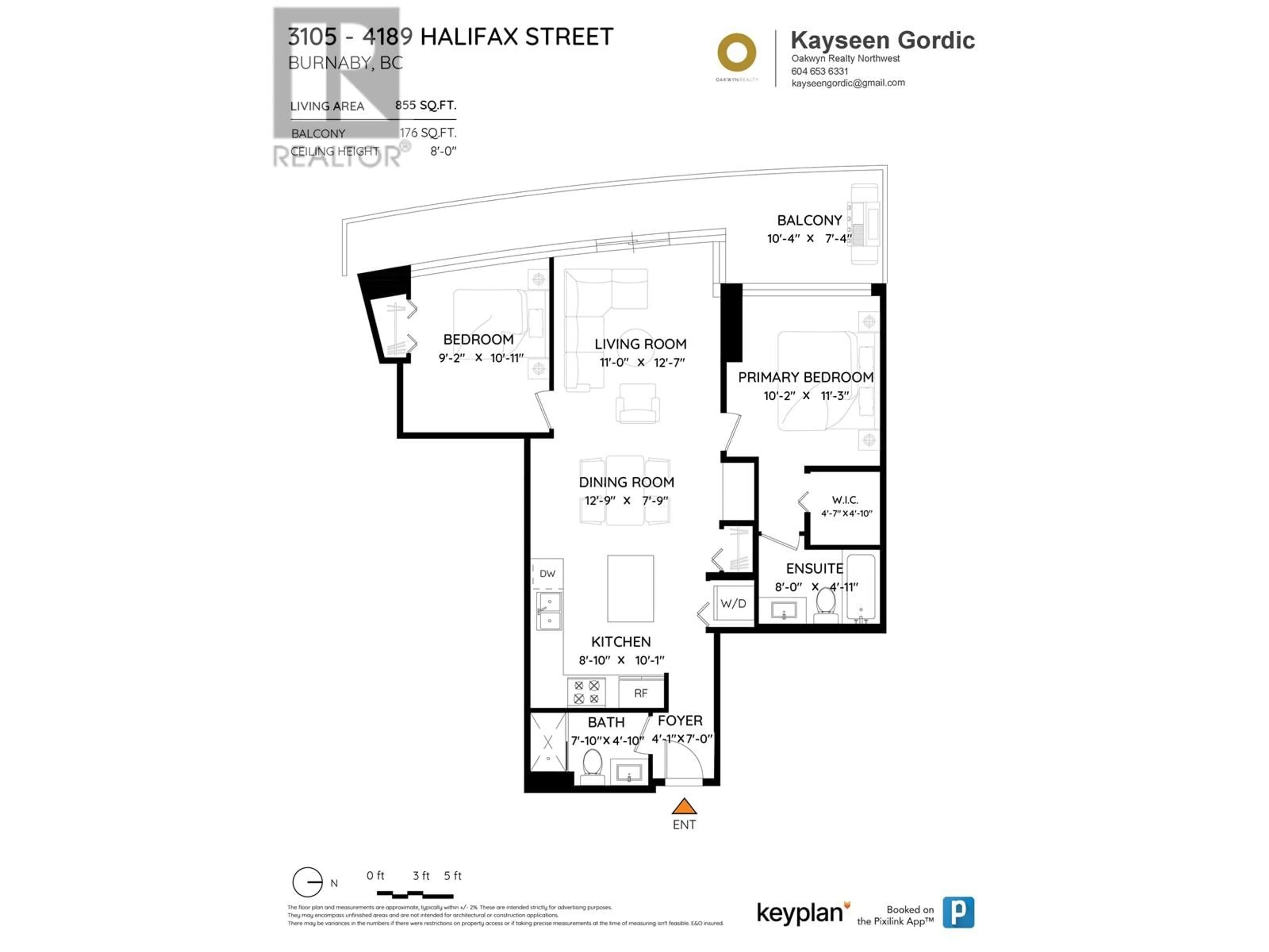 Floor plan for 3105 4189 HALIFAX STREET, Burnaby British Columbia V5C0H9