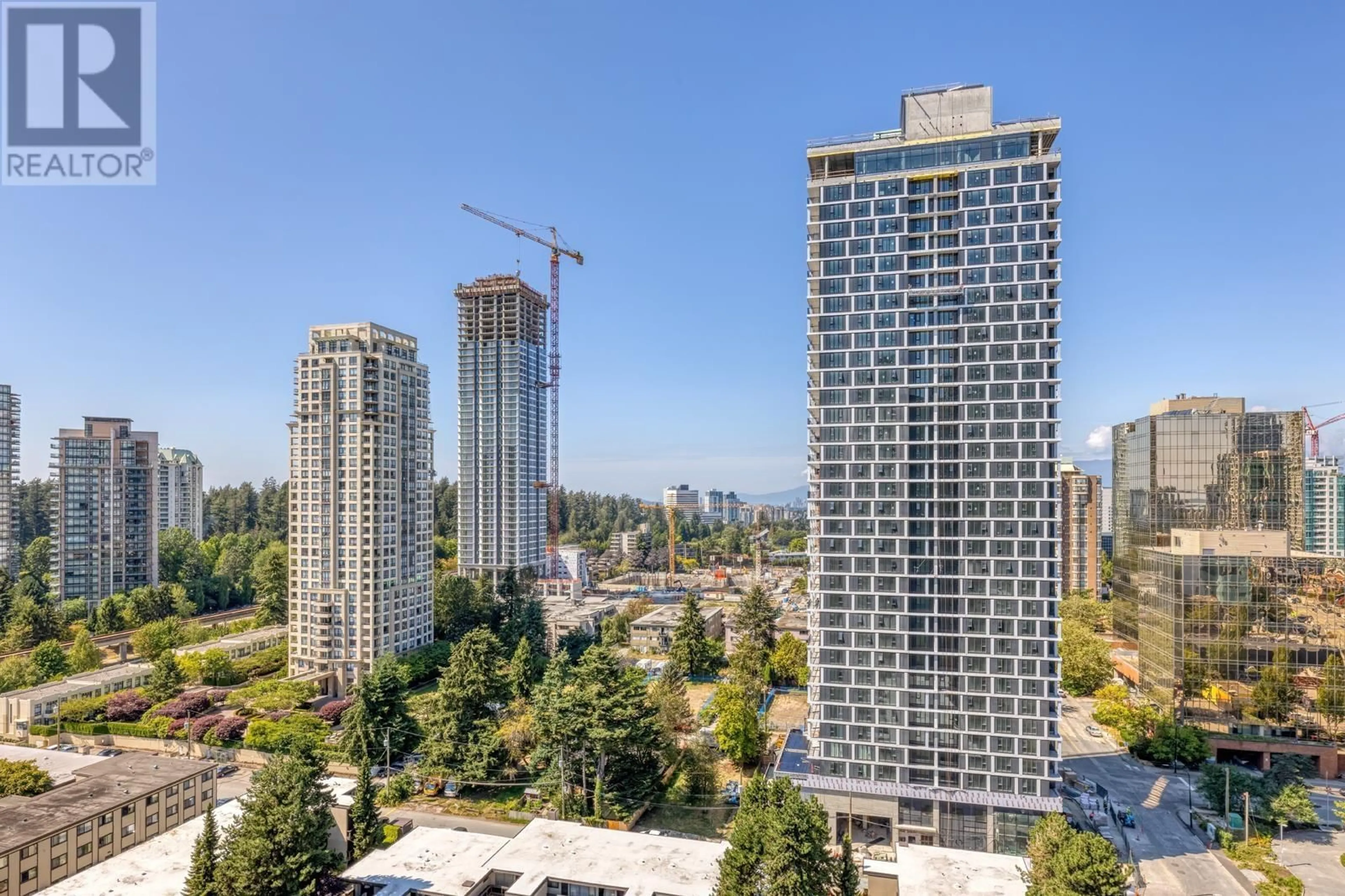 A pic from outside/outdoor area/front of a property/back of a property/a pic from drone, city buildings view from balcony for 2103 - 6088 WILLINGDON AVENUE, Burnaby British Columbia V5H4V2