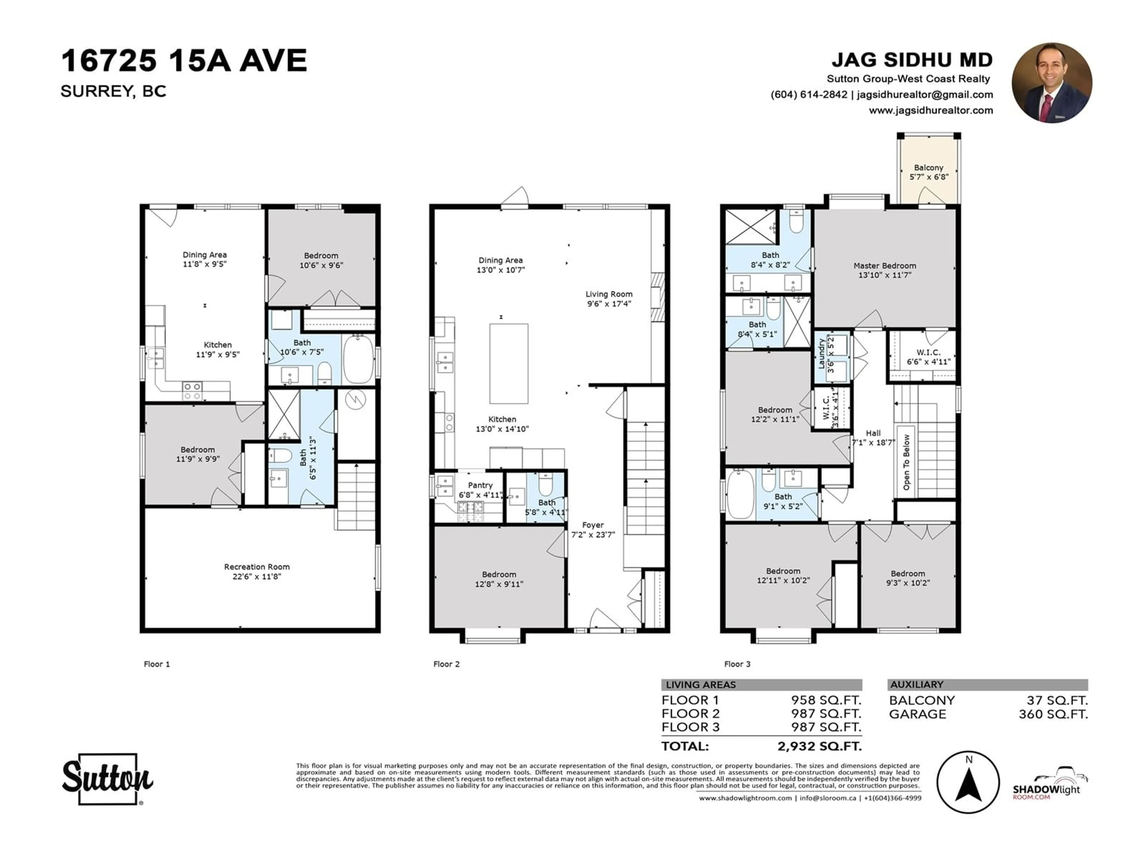 Floor plan for 16725 15A, Surrey British Columbia V3S9X7