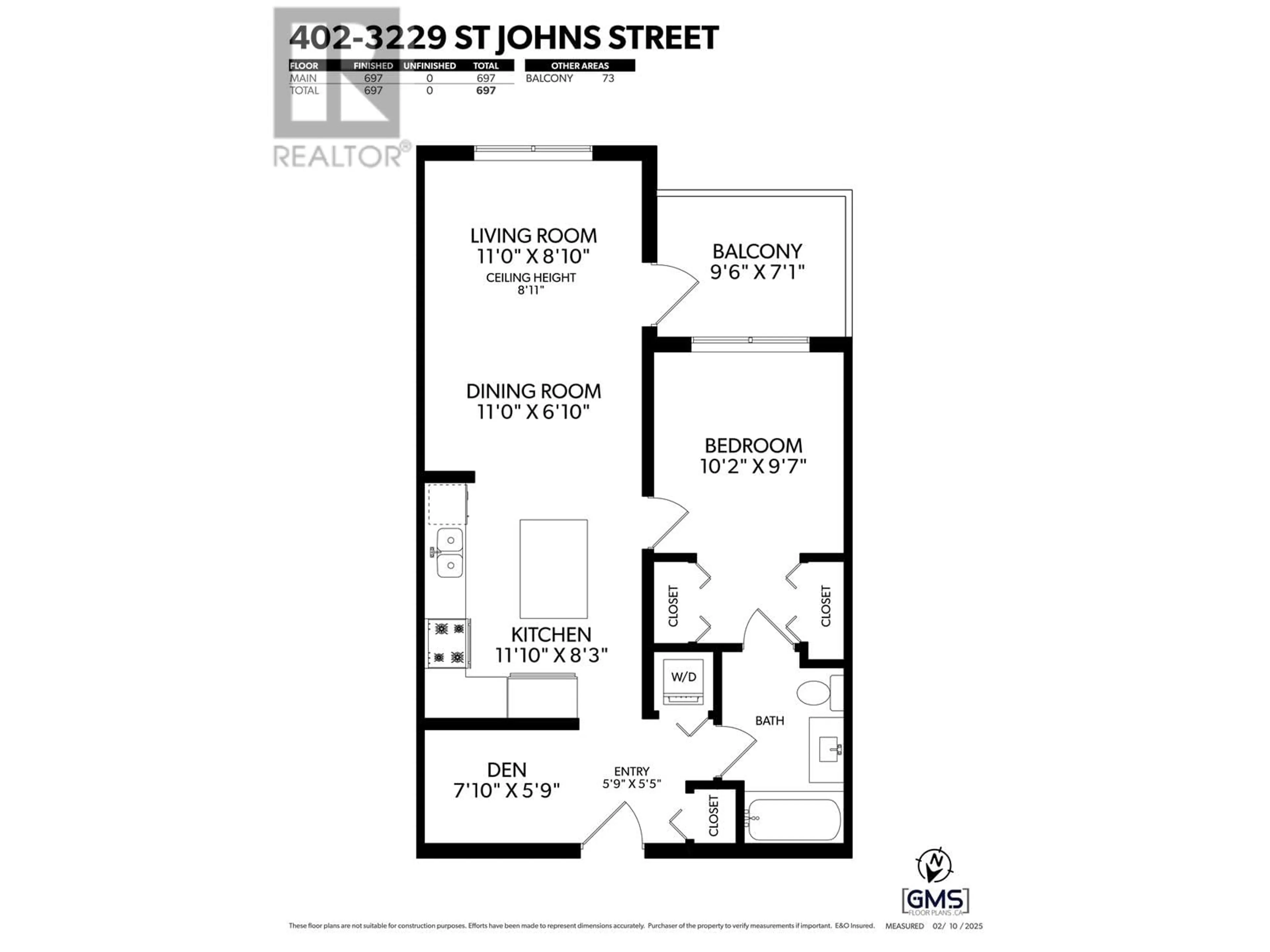 Floor plan for 402 3229 ST JOHNS STREET, Port Moody British Columbia V3H0M4