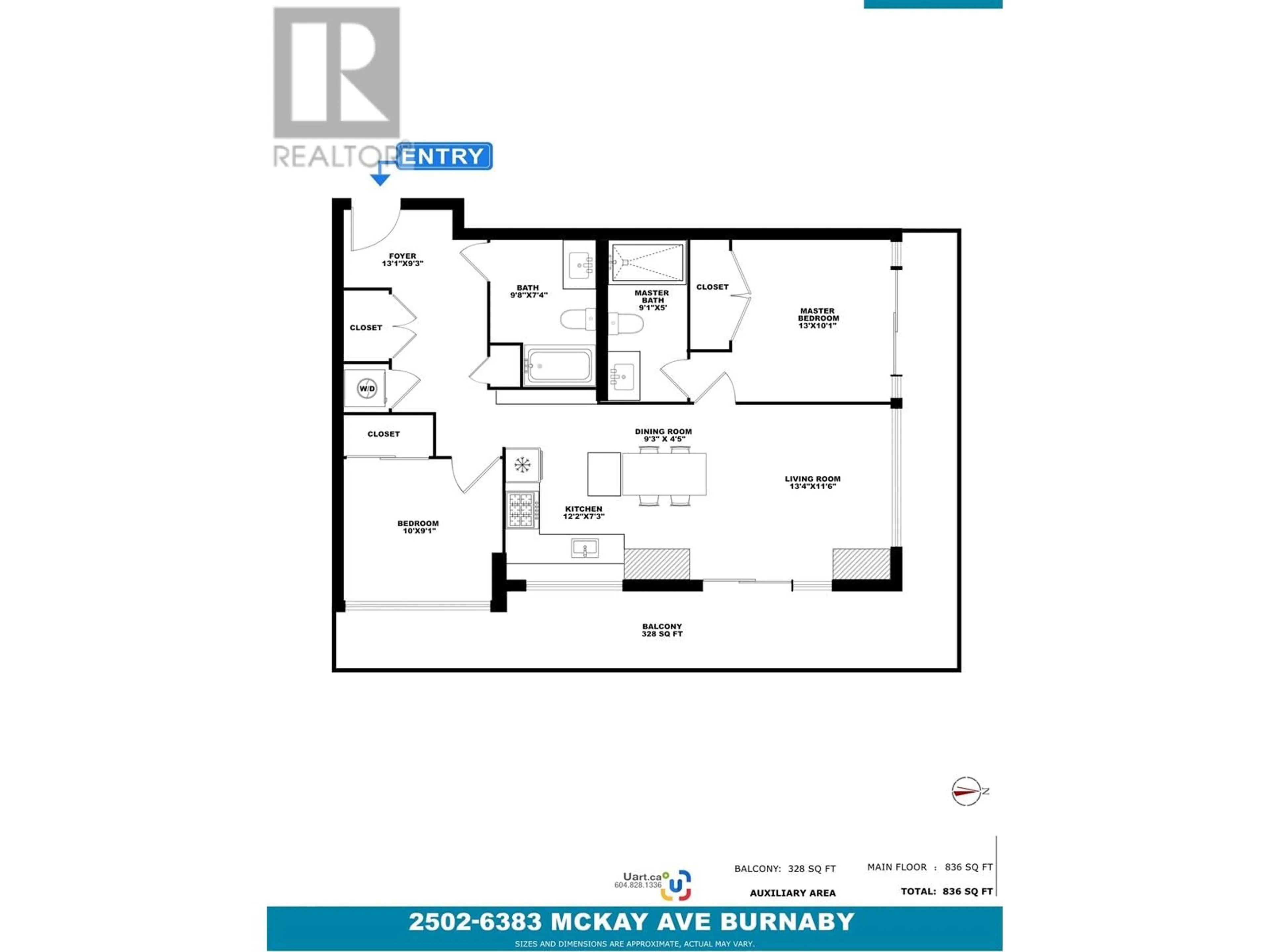 Floor plan for 2502 6383 MCKAY AVENUE, Burnaby British Columbia V5H0H8