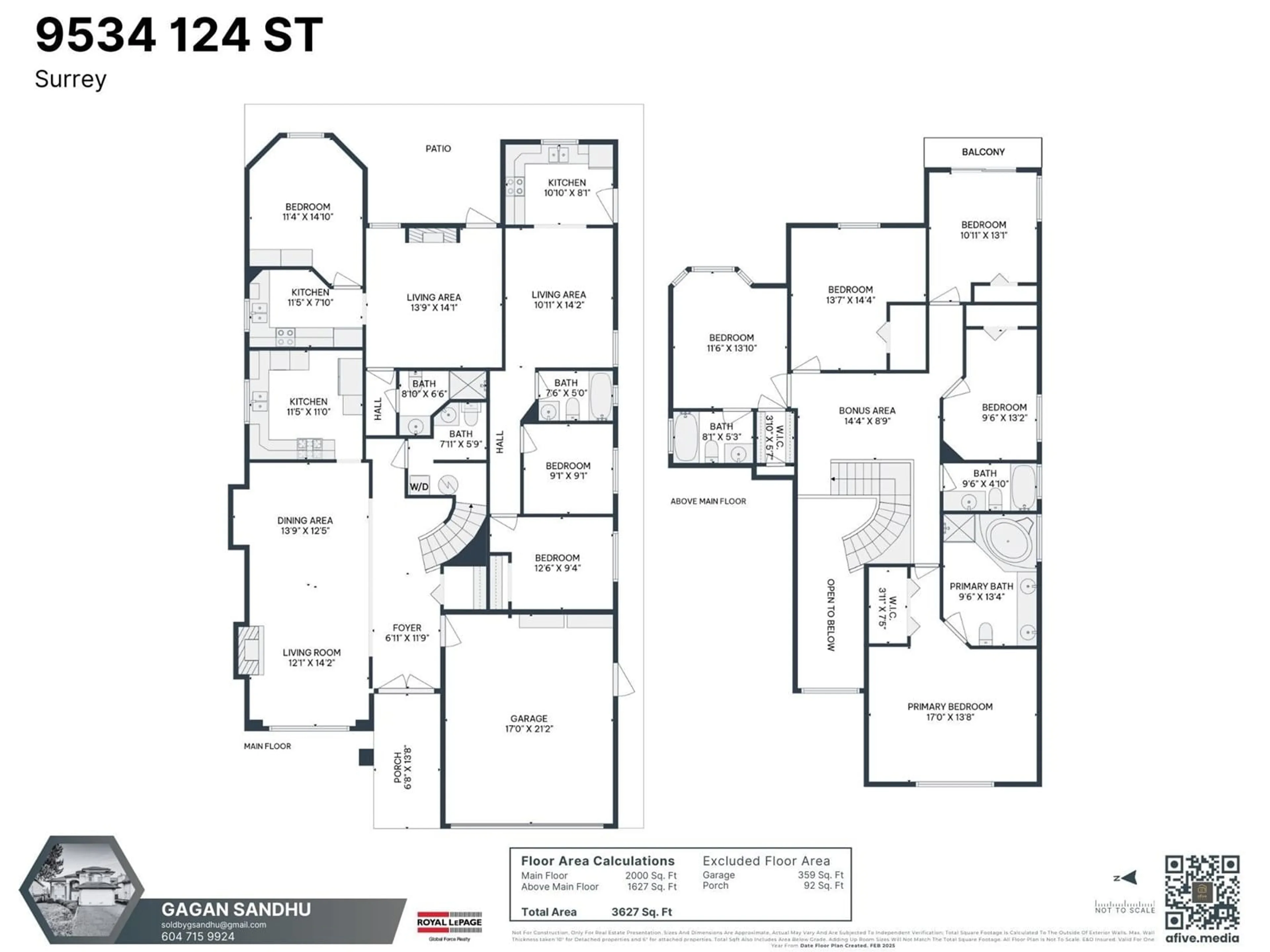 Floor plan for 9534 124 STREET, Surrey British Columbia V3V4S4