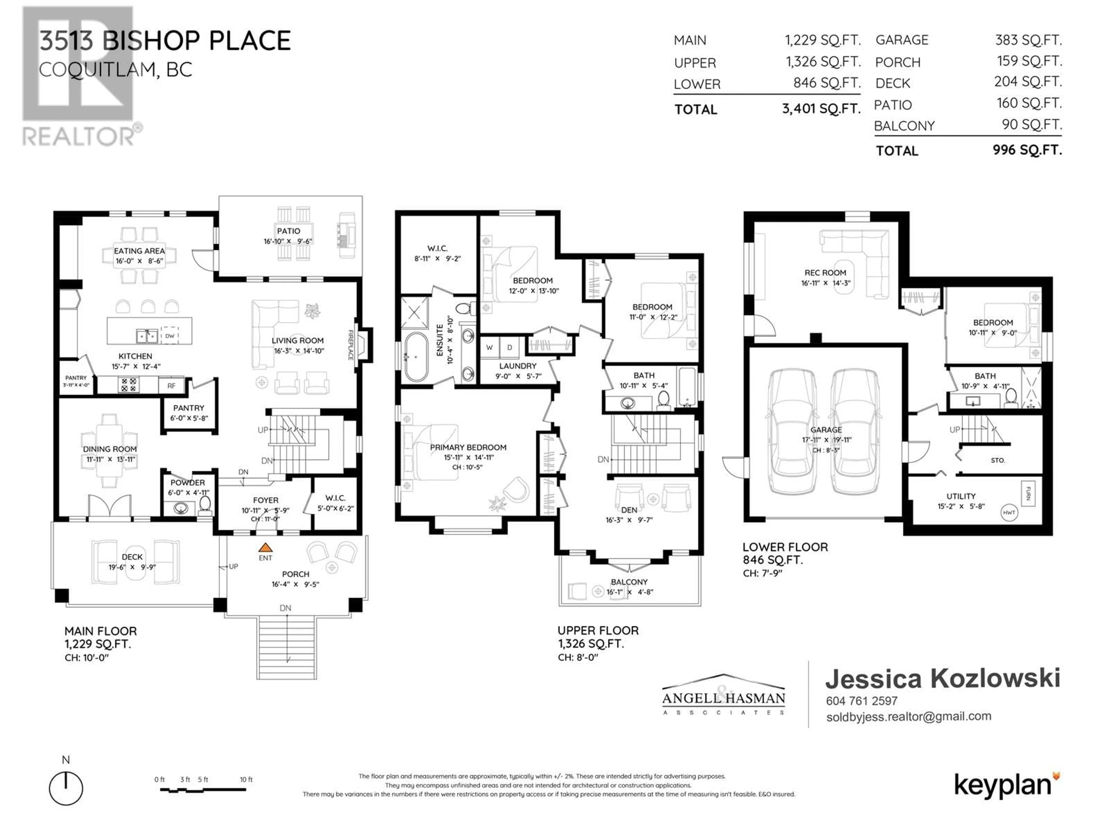 Floor plan for 3513 BISHOP PLACE, Coquitlam British Columbia V3E0K2