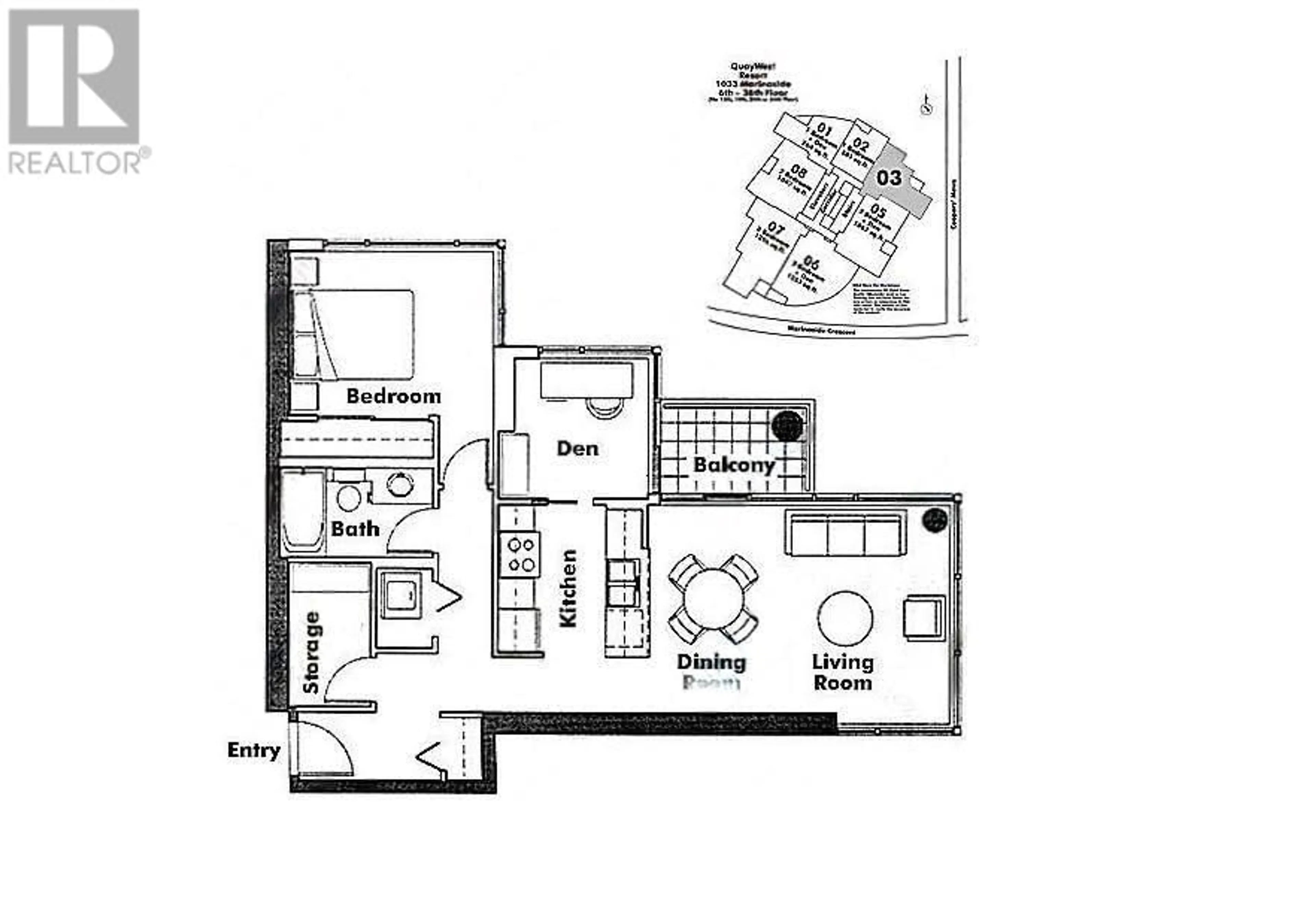 Floor plan for 3103 1033 MARINASIDE CRESCENT, Vancouver British Columbia V6Z3A3