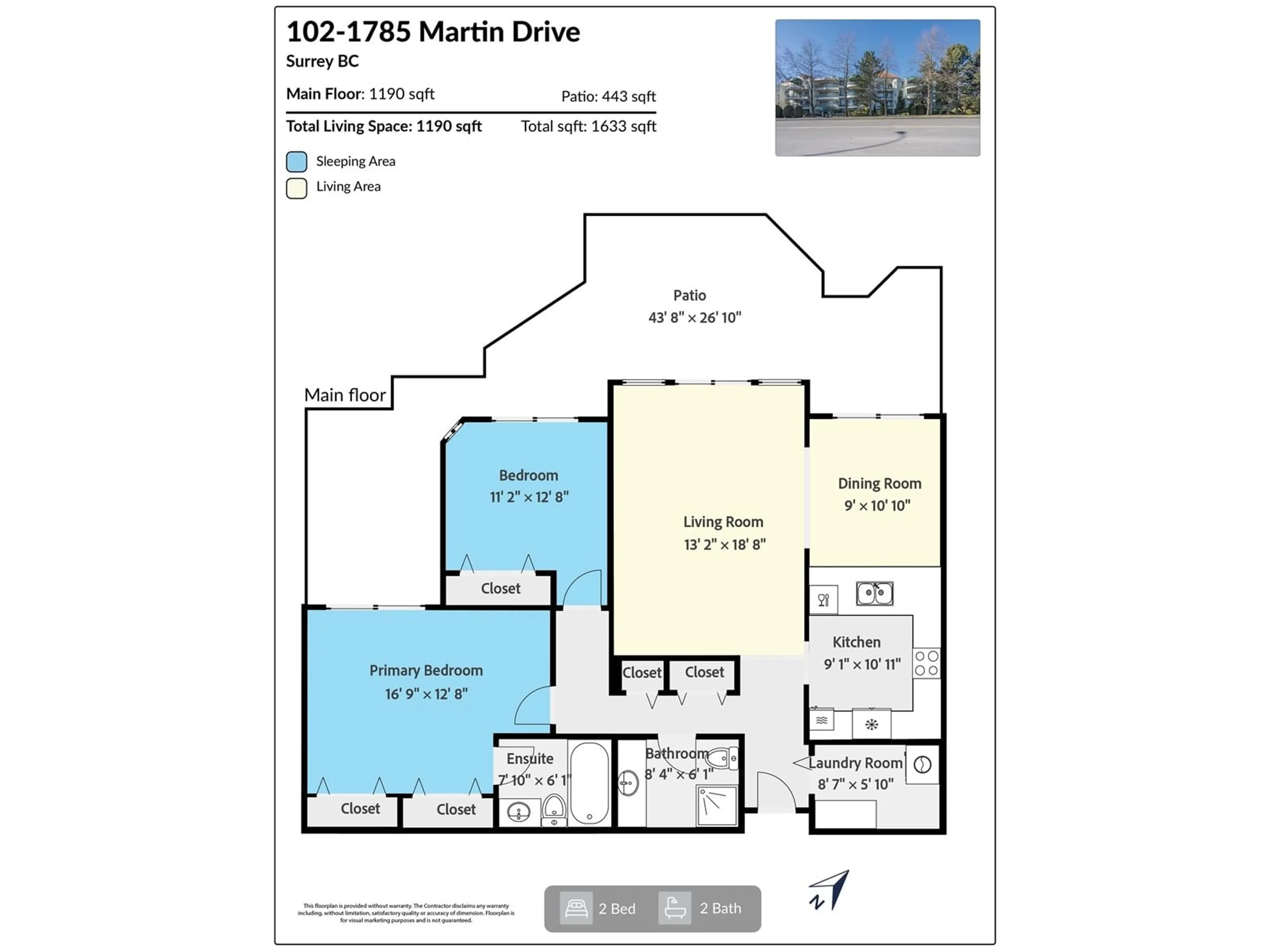 Floor plan for 102 1785 MARTIN DRIVE, Surrey British Columbia V4A9T5