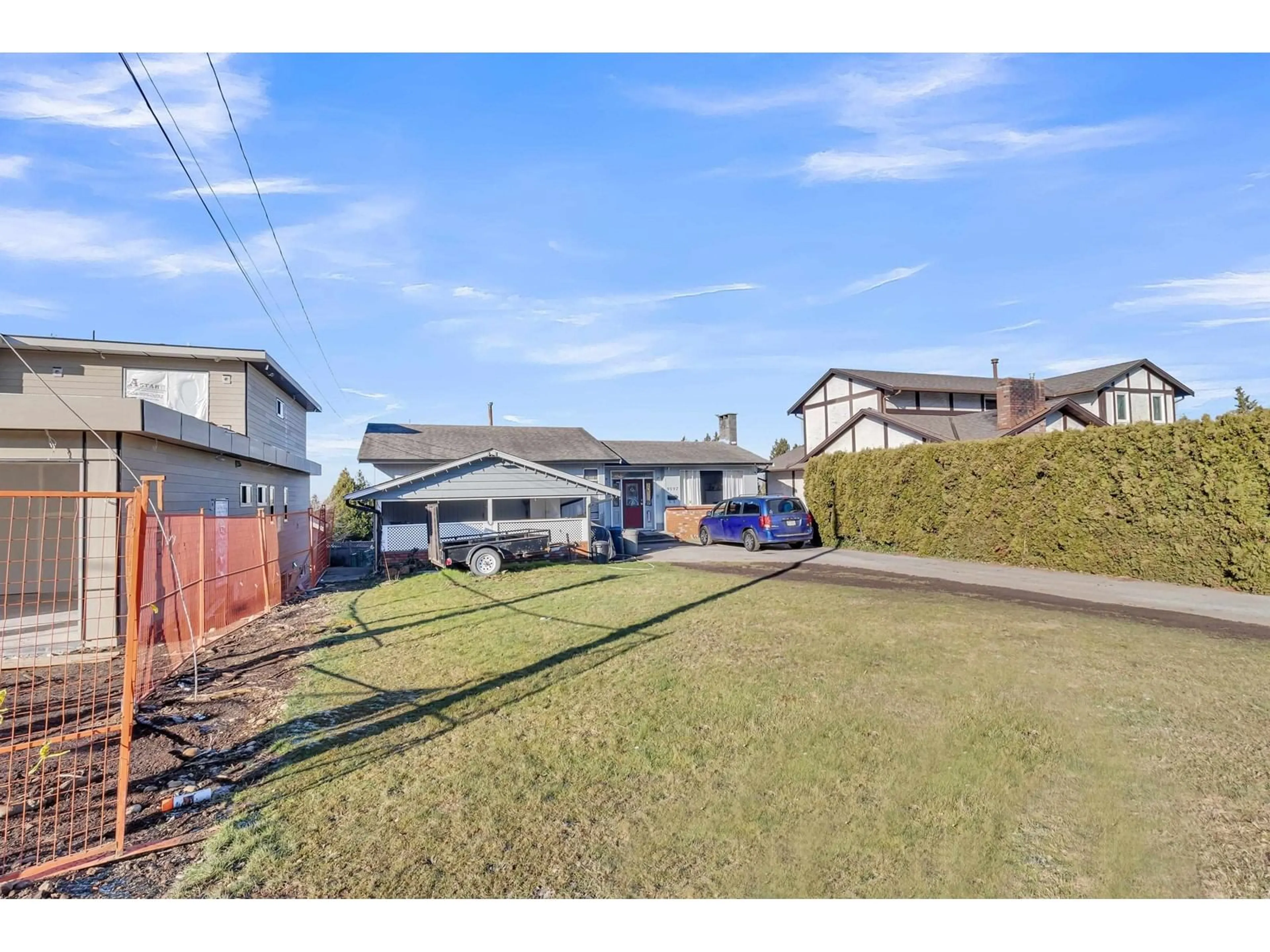 A pic from outside/outdoor area/front of a property/back of a property/a pic from drone, street for 9097 112 STREET, Delta British Columbia V4C2X7