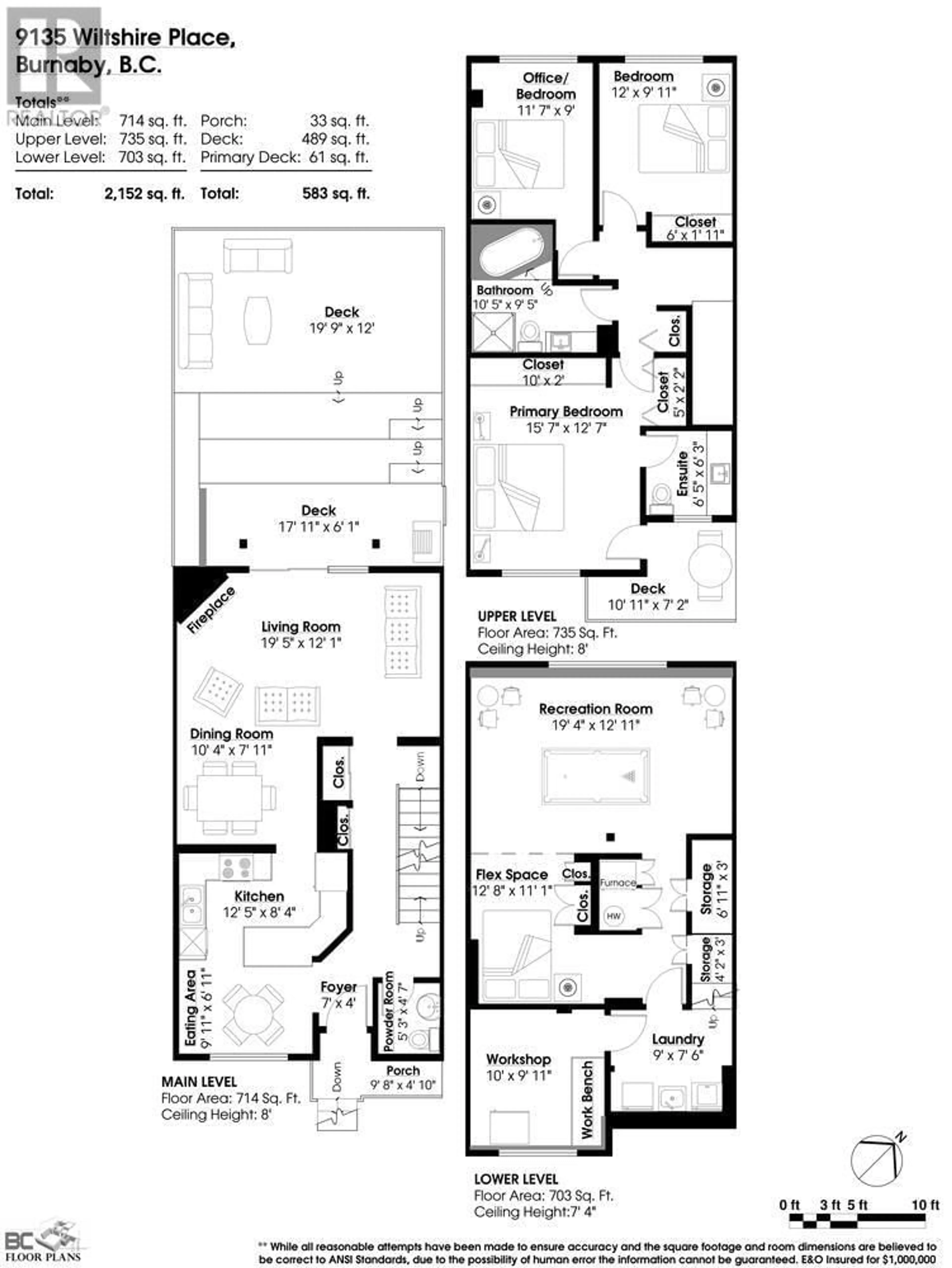 Floor plan for 9135 WILTSHIRE PLACE, Burnaby British Columbia V3N4L6