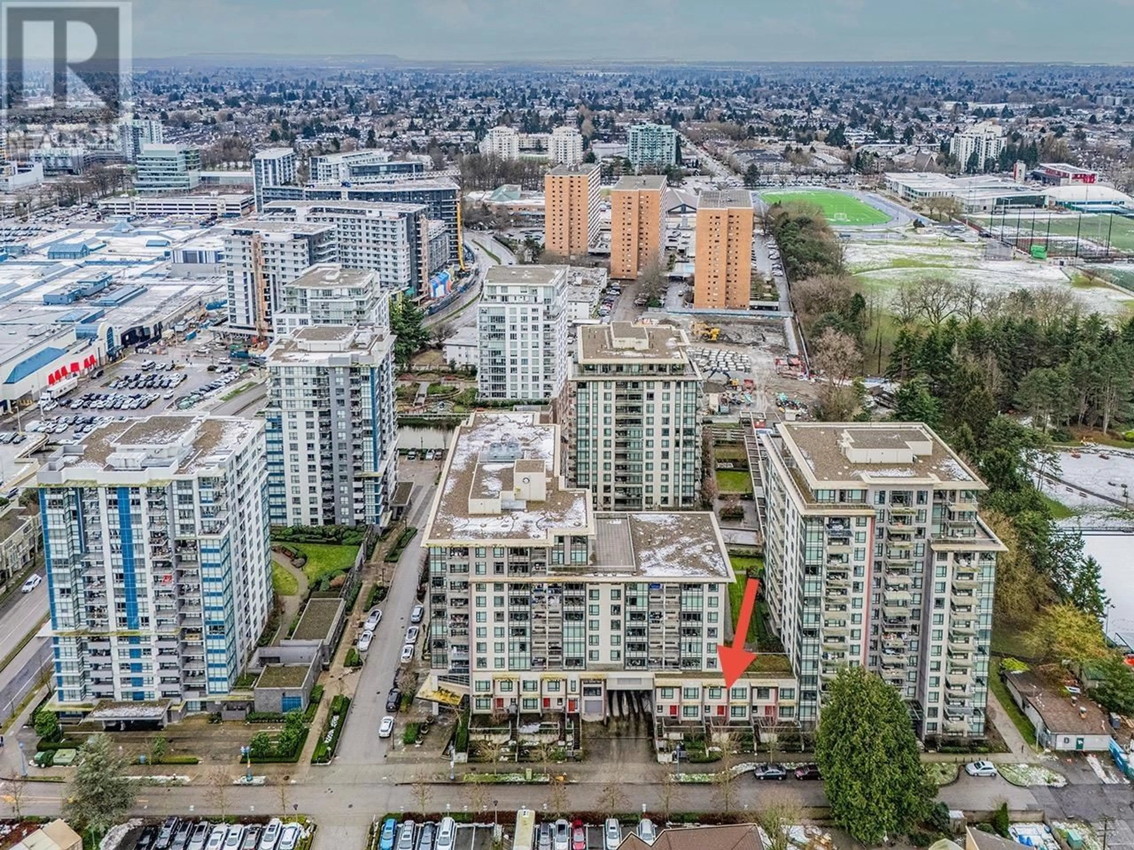 A pic from outside/outdoor area/front of a property/back of a property/a pic from drone, city buildings view from balcony for TH8 - 7338 GOLLNER AVENUE, Richmond British Columbia V6Y0H8