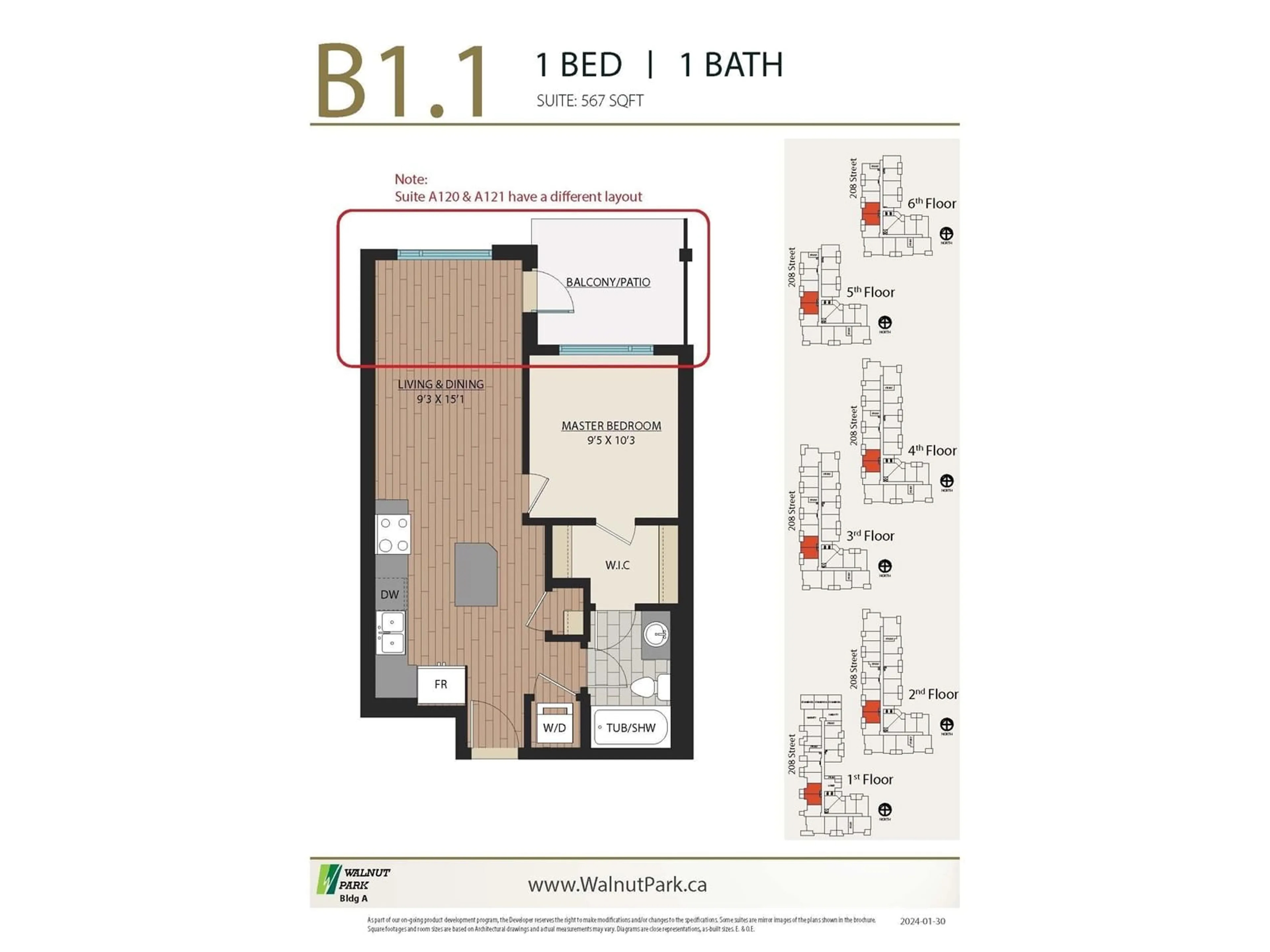 Floor plan for A120 - 8233 208B, Langley British Columbia V0V0V0