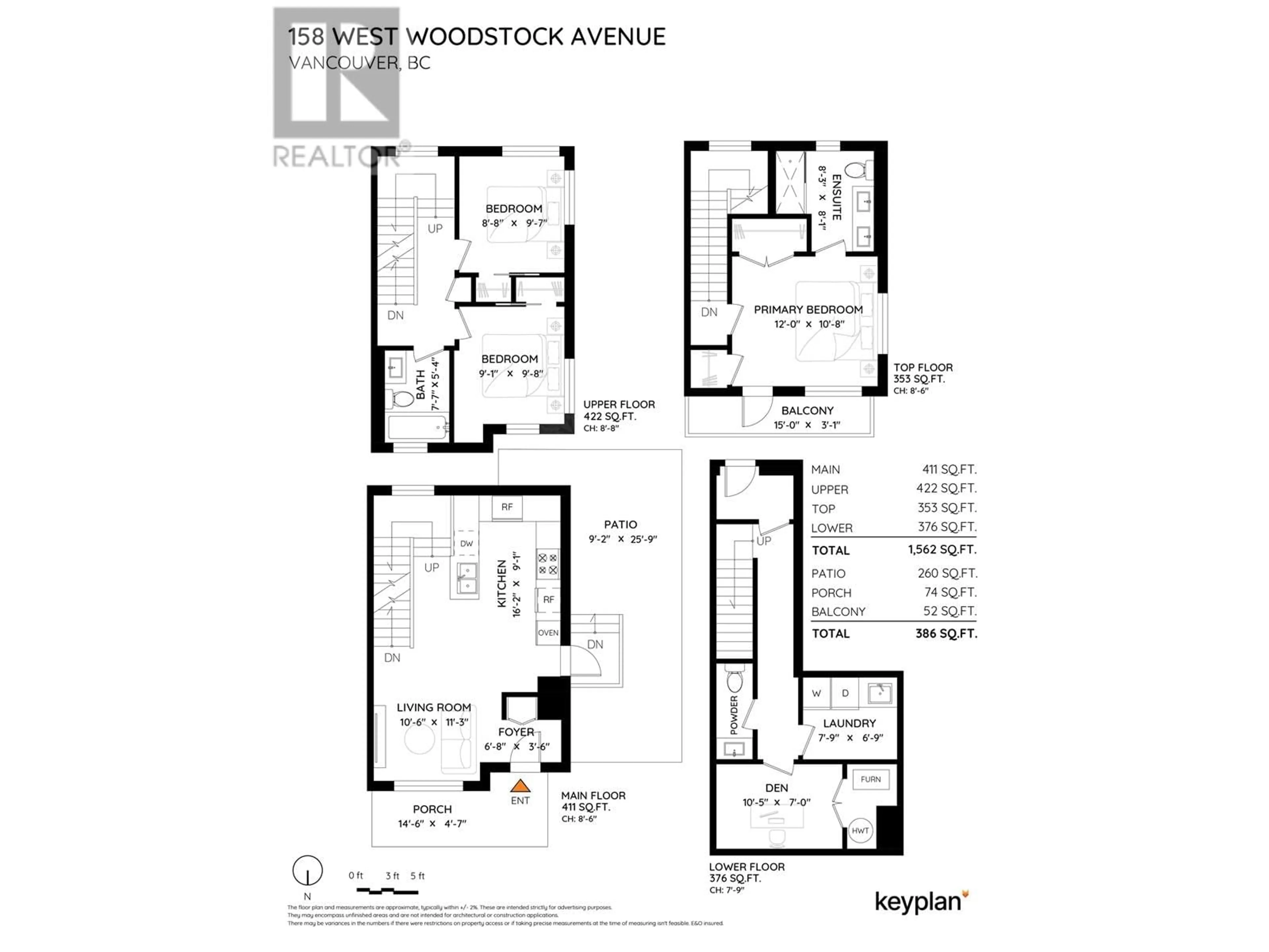 Floor plan for 158 W WOODSTOCK AVENUE, Vancouver British Columbia V5Y0N1