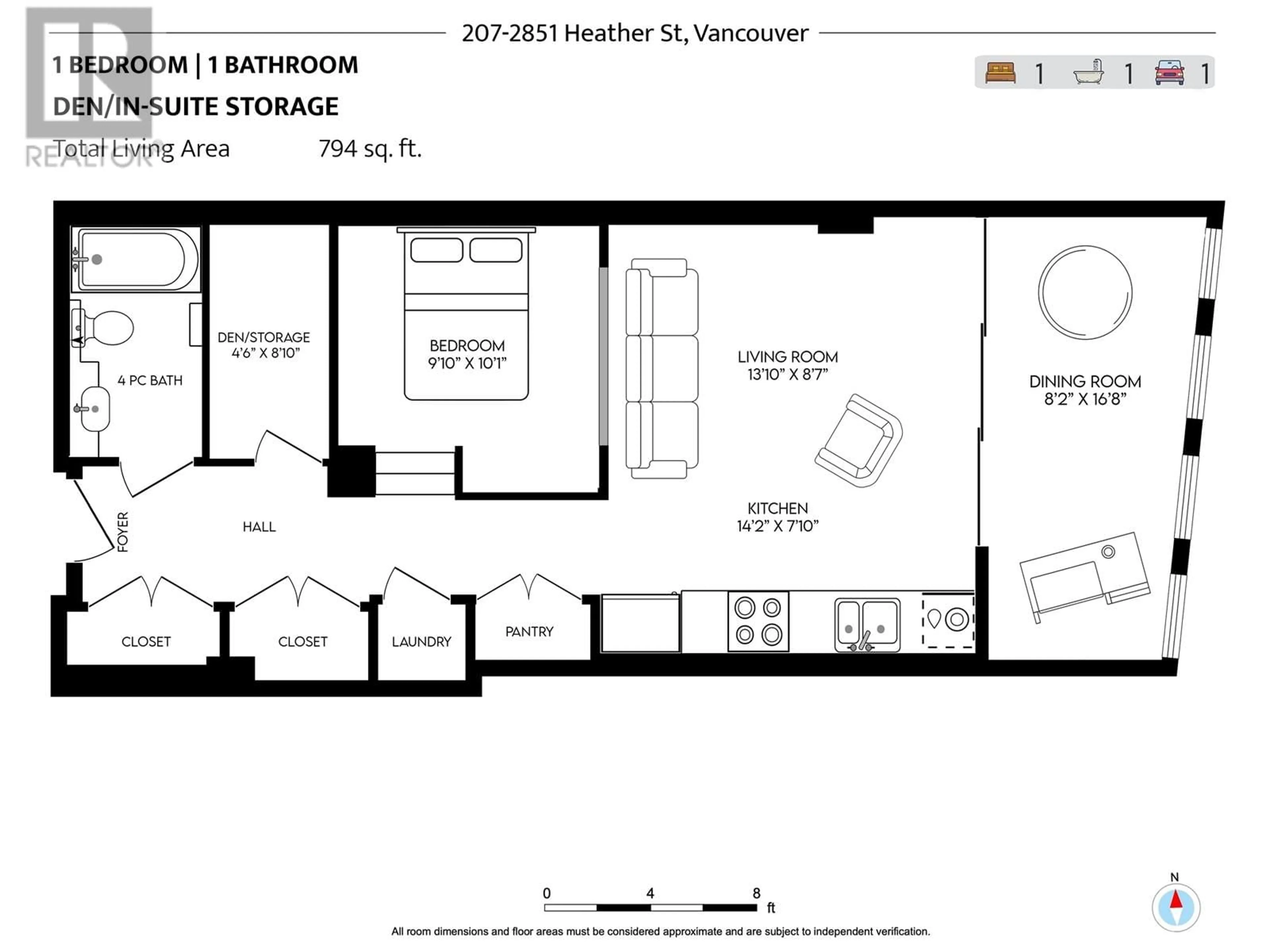 Floor plan for 207 2851 HEATHER STREET, Vancouver British Columbia V5Z0A2