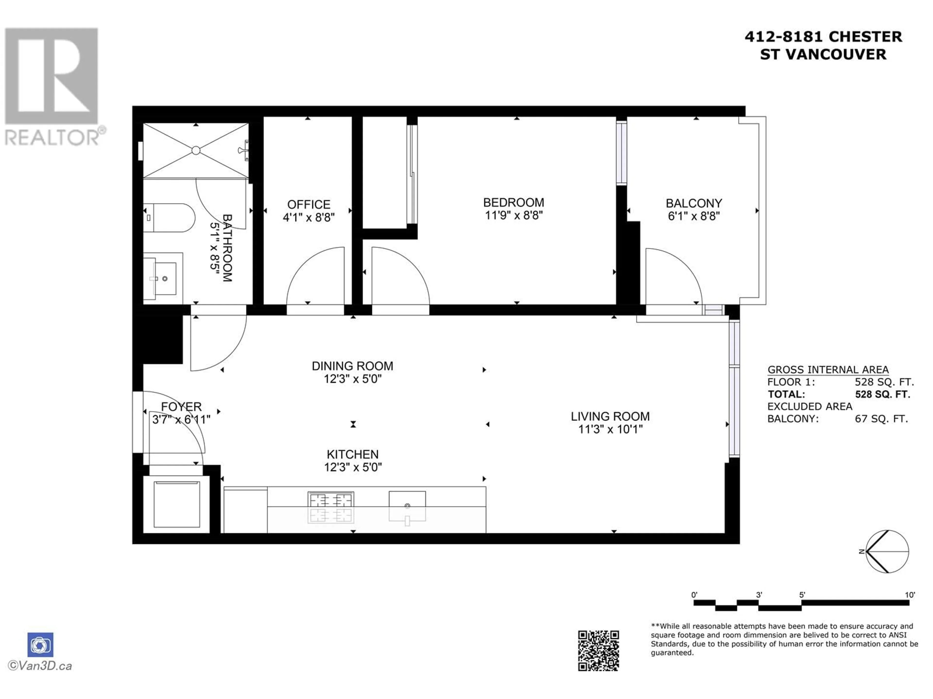 Floor plan for 412 8181 CHESTER STREET, Vancouver British Columbia V5X0J9