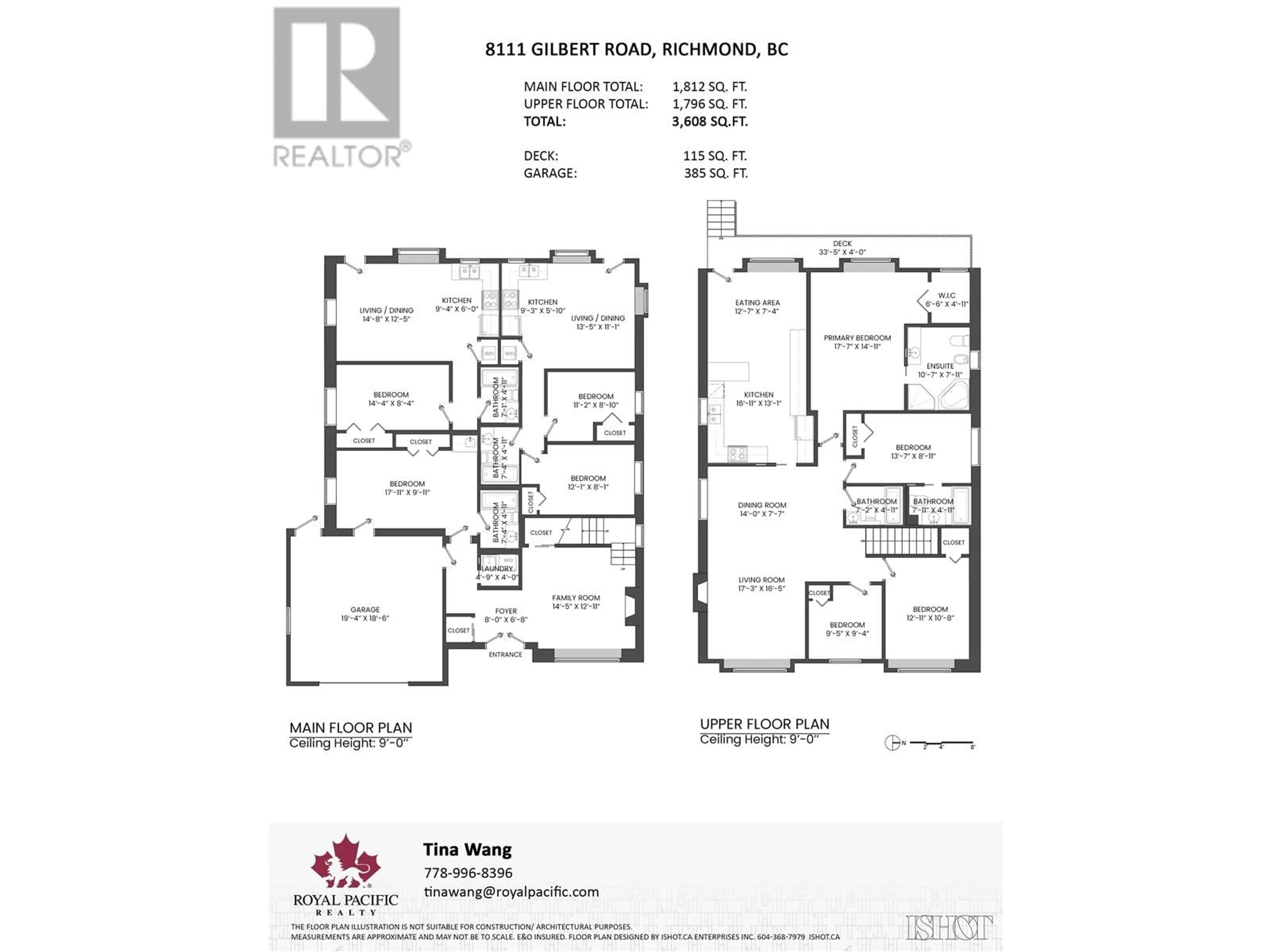 Floor plan for 8111 GILBERT ROAD, Richmond British Columbia V7C3W8