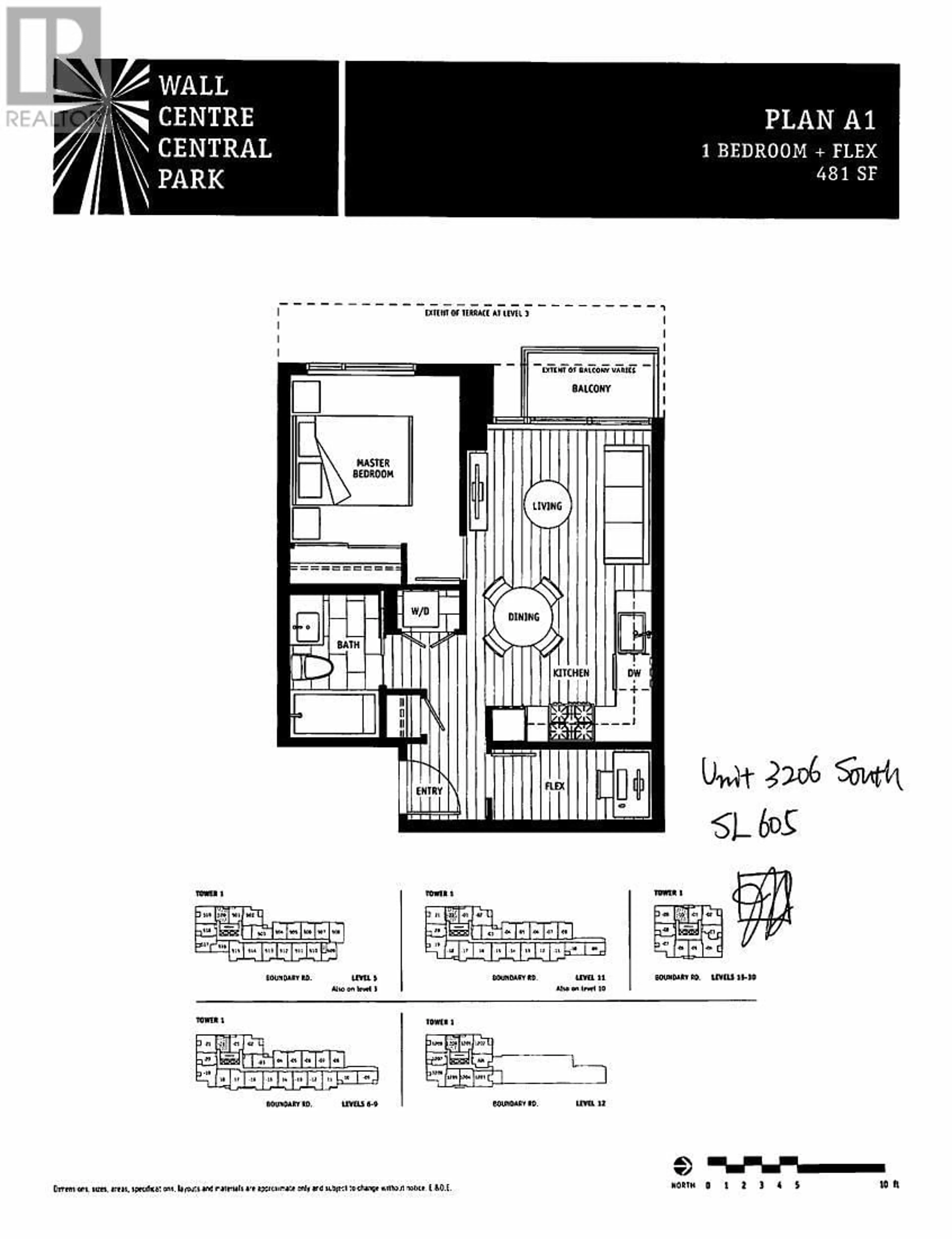 Floor plan for 3206 5665 BOUNDARY ROAD, Vancouver British Columbia V5R0E4