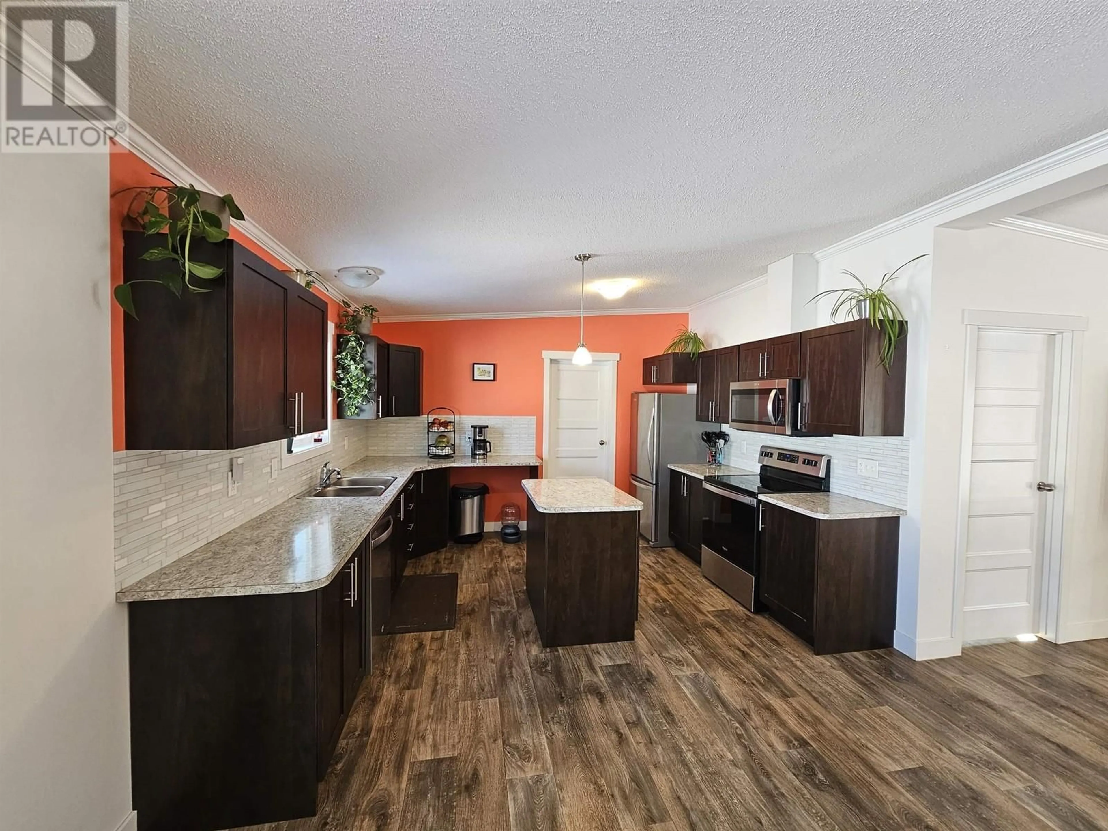 Open concept kitchen, ceramic/tile floor for 455 HORSESHOE LAKE ROAD, McBride British Columbia V0J2E0