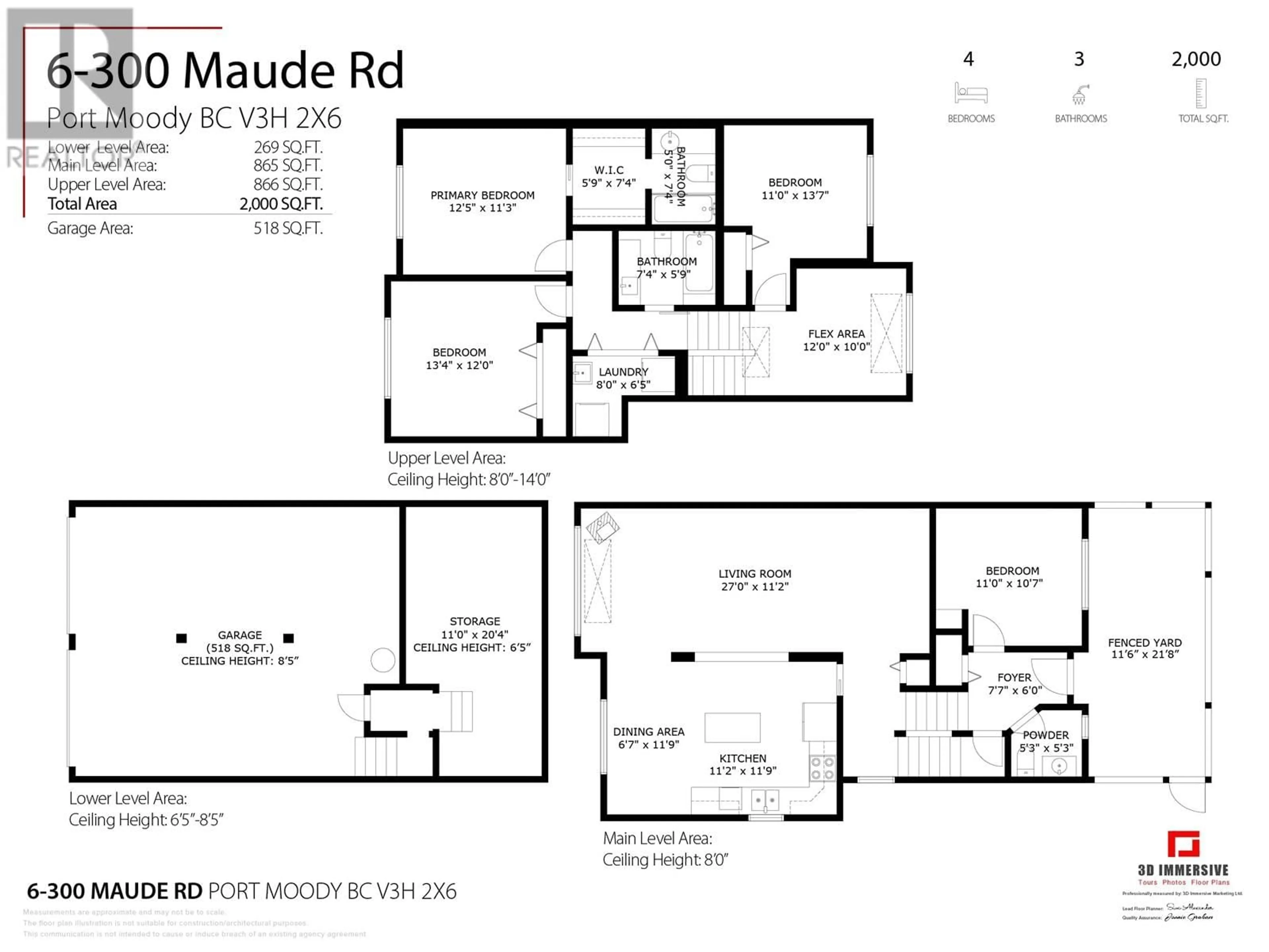 Floor plan for 6 300 MAUDE ROAD, Port Moody British Columbia V3H2X6