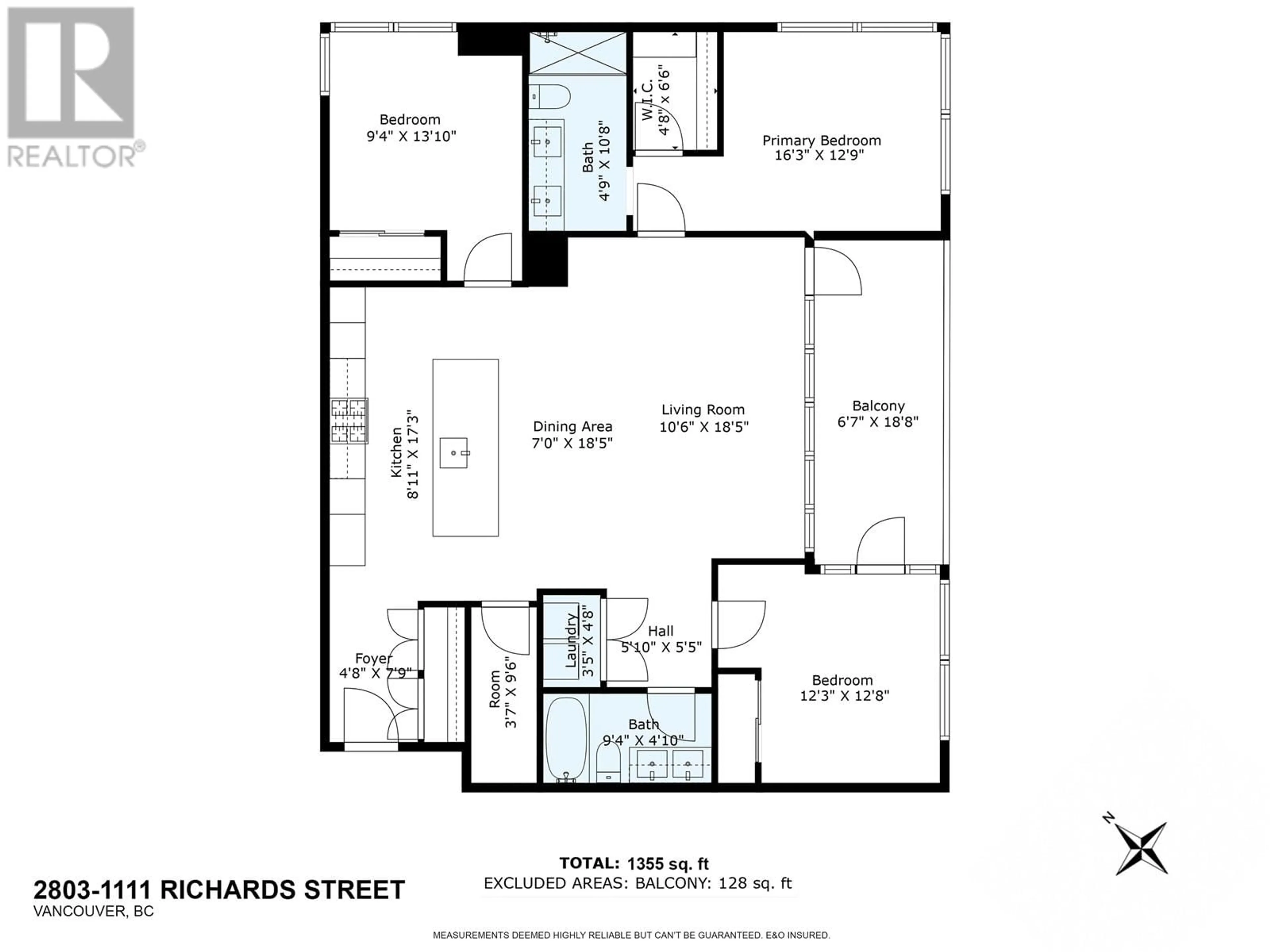 Floor plan for 2803 1111 RICHARDS STREET, Vancouver British Columbia V6B0S3