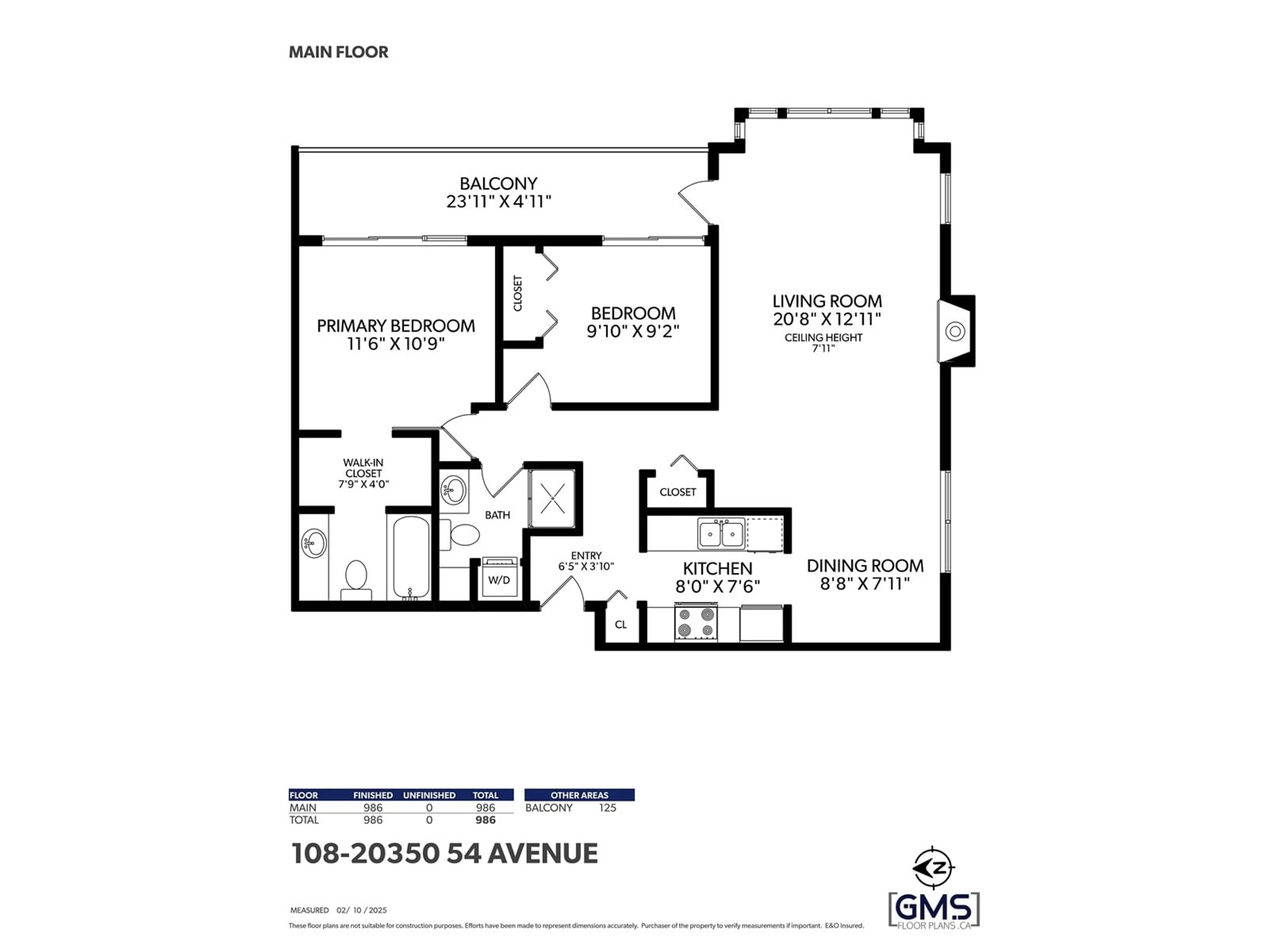 Floor plan for 108 20350 54 AVENUE, Langley British Columbia V3A8J4