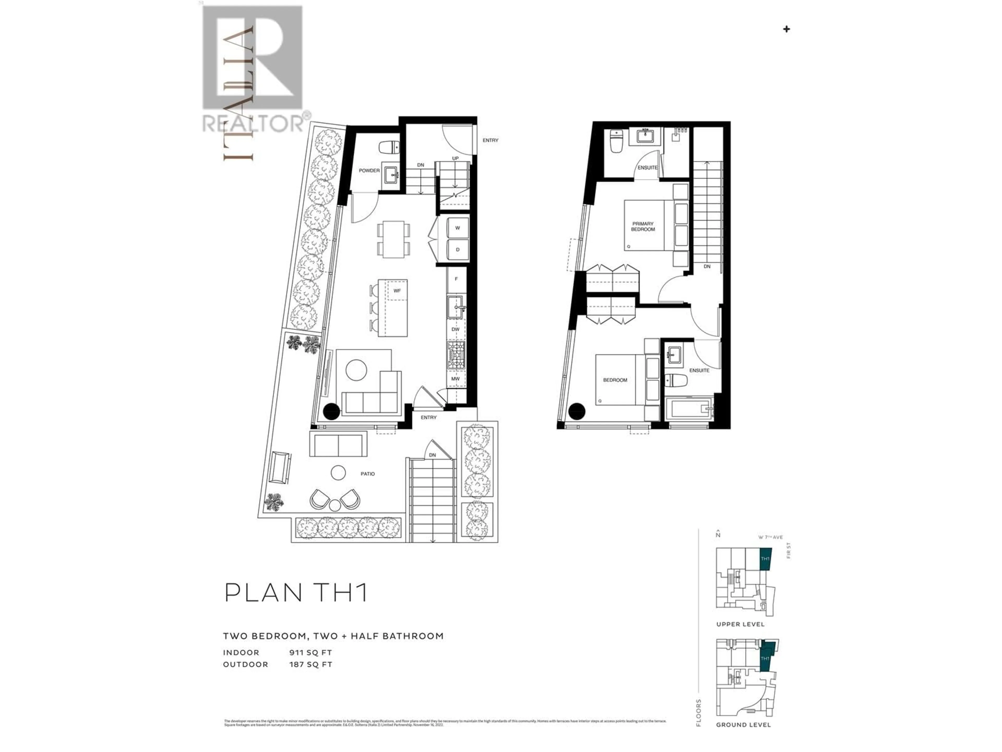 Floor plan for TH1 2323 FIR STREET, Vancouver British Columbia V6J5J9