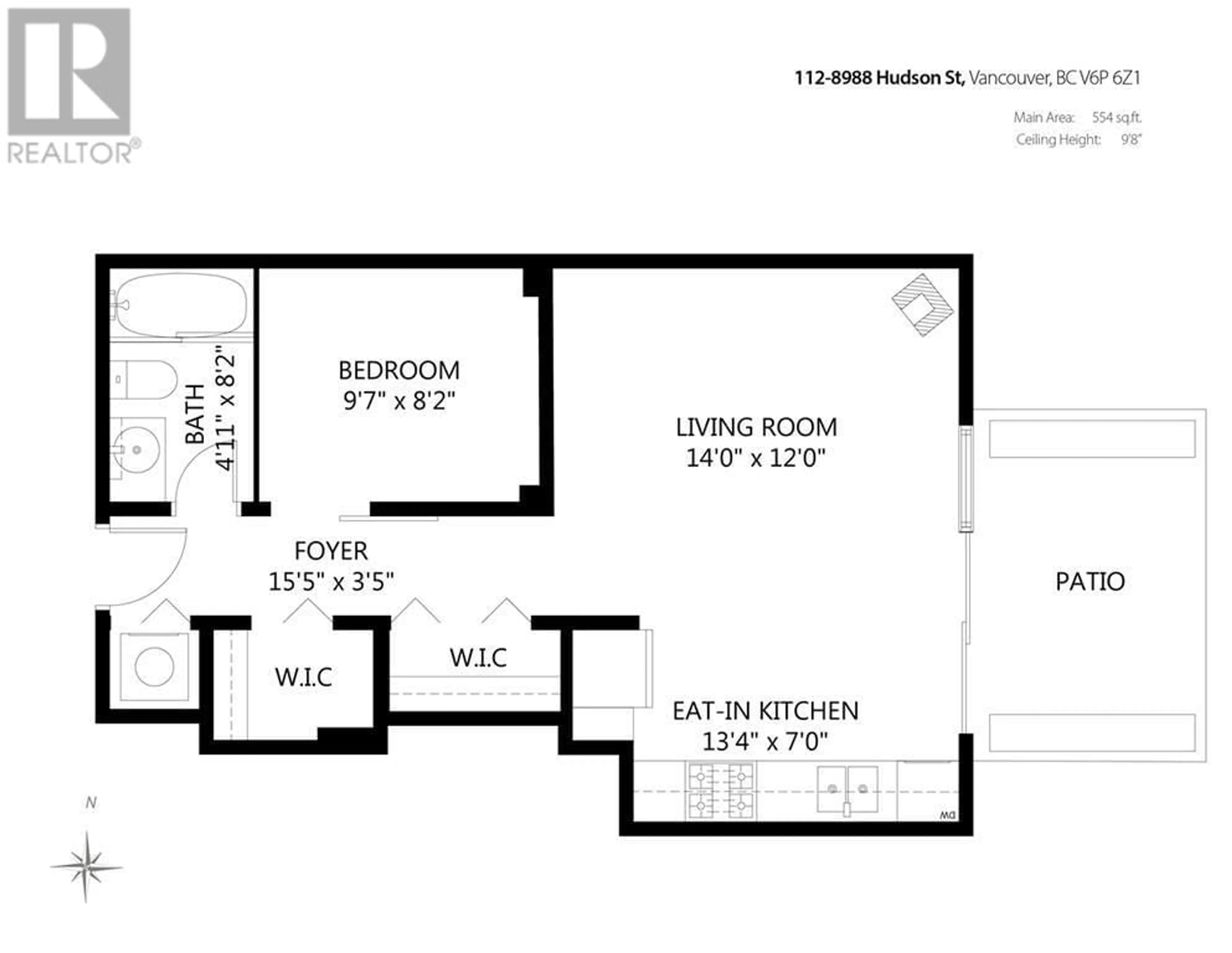 Floor plan for 112 8988 HUDSON STREET, Vancouver British Columbia V6P6Z1