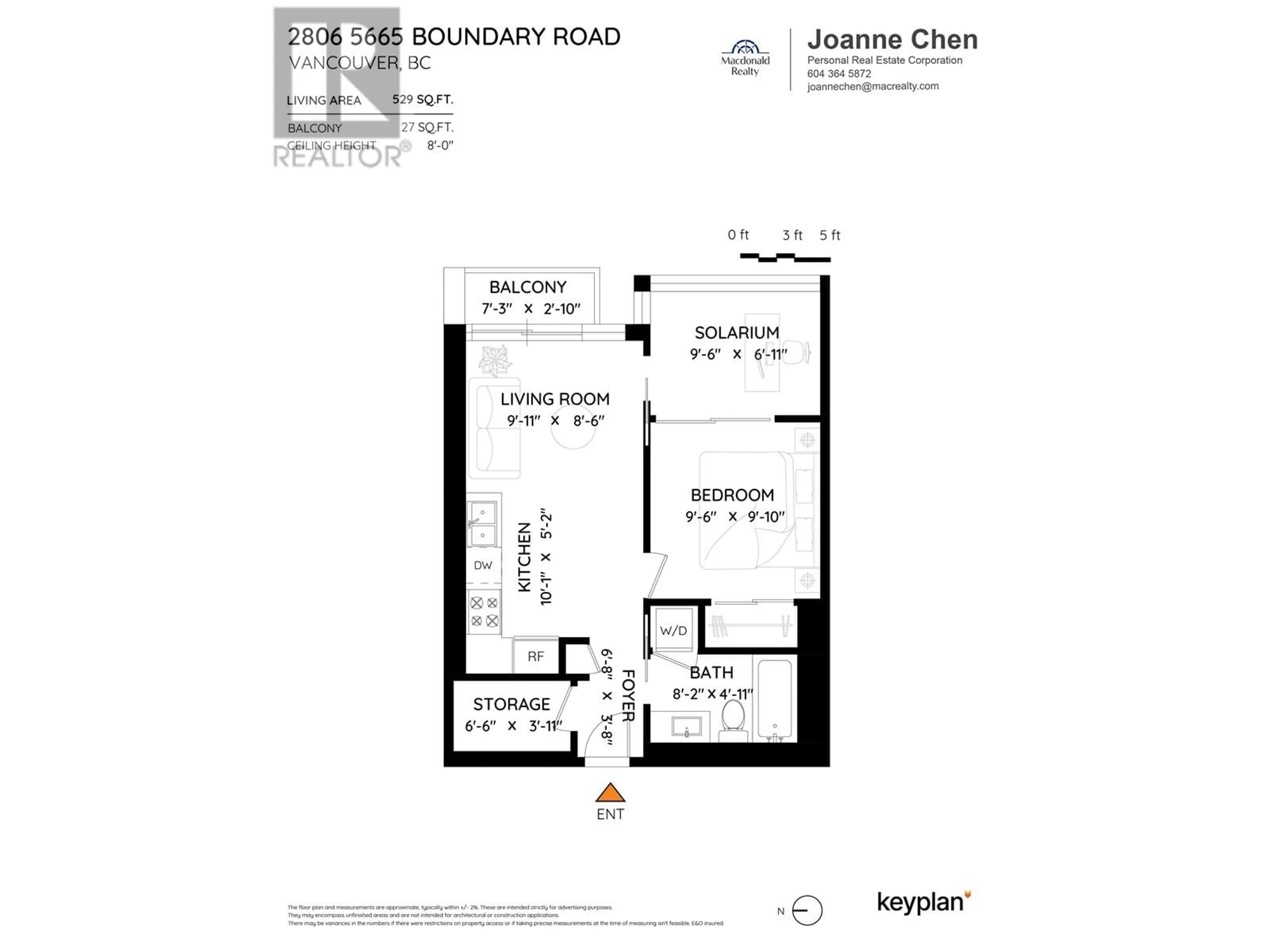 Floor plan for 2806 5665 BOUNDARY ROAD, Vancouver British Columbia V5R0E4