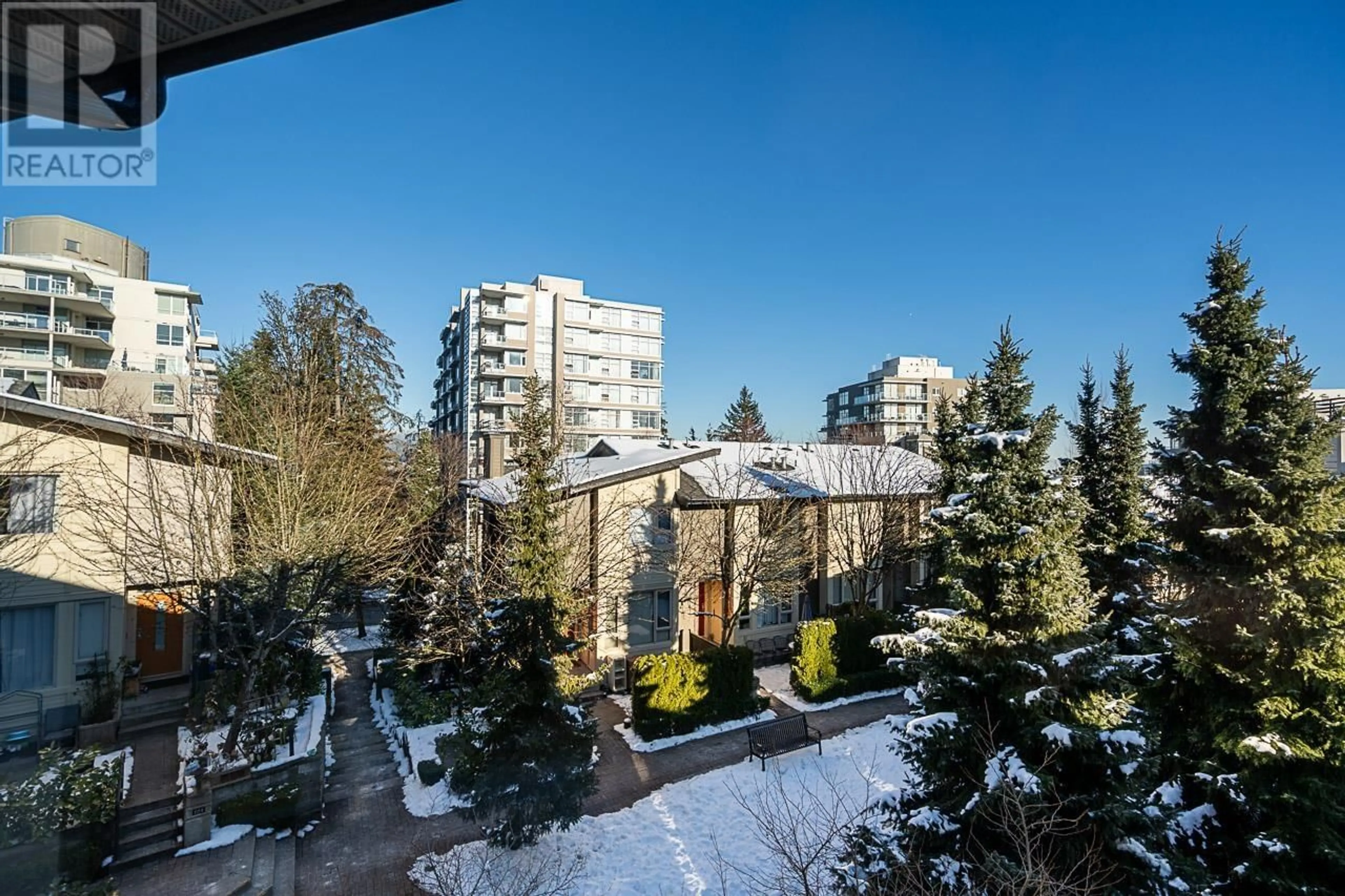 Patio, city buildings view from balcony for 84 - 9229 UNIVERSITY CRESCENT, Burnaby British Columbia V5A4Z2