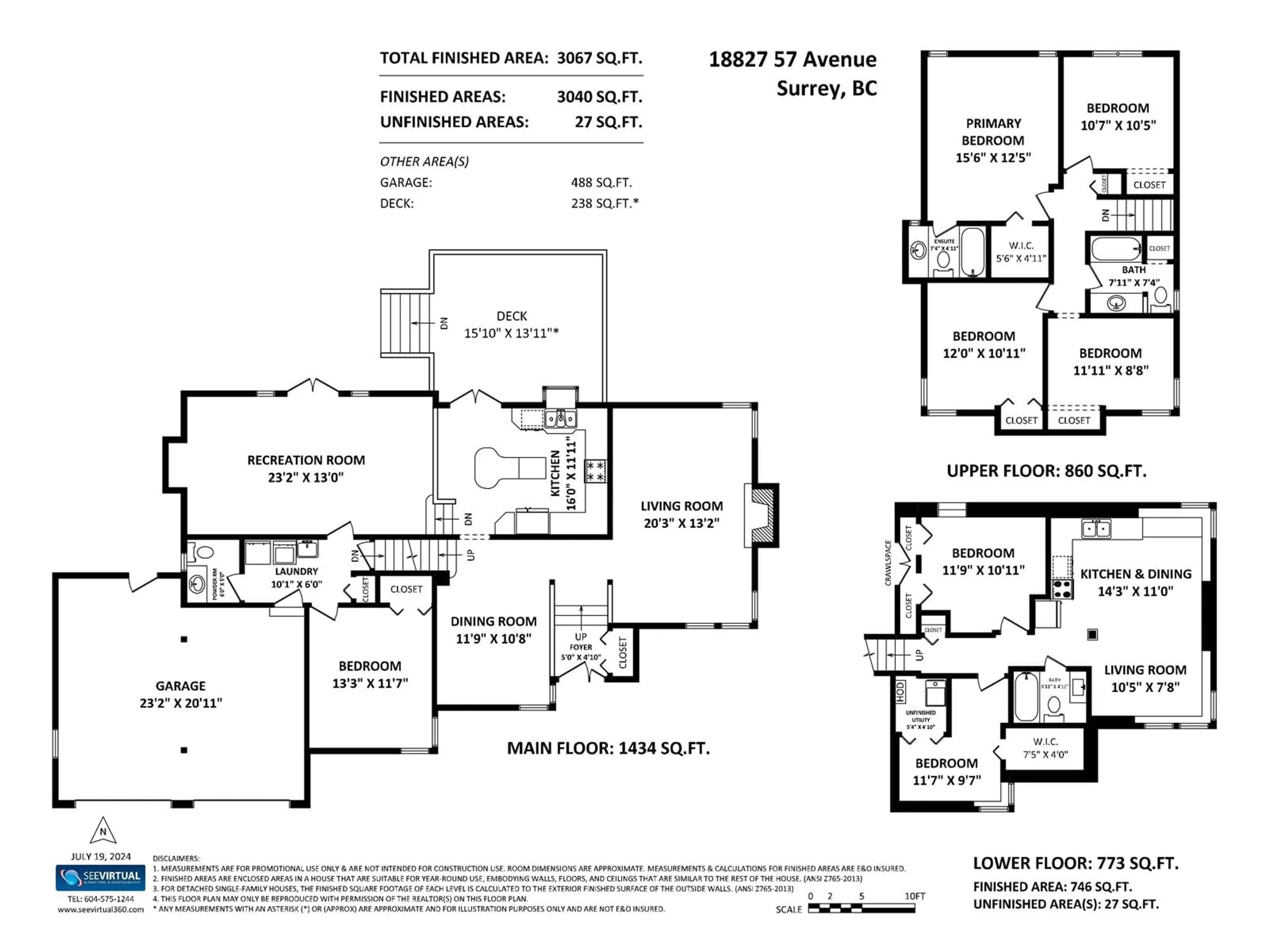 Floor plan for 18827 57 AVENUE, Surrey British Columbia V3S7M4