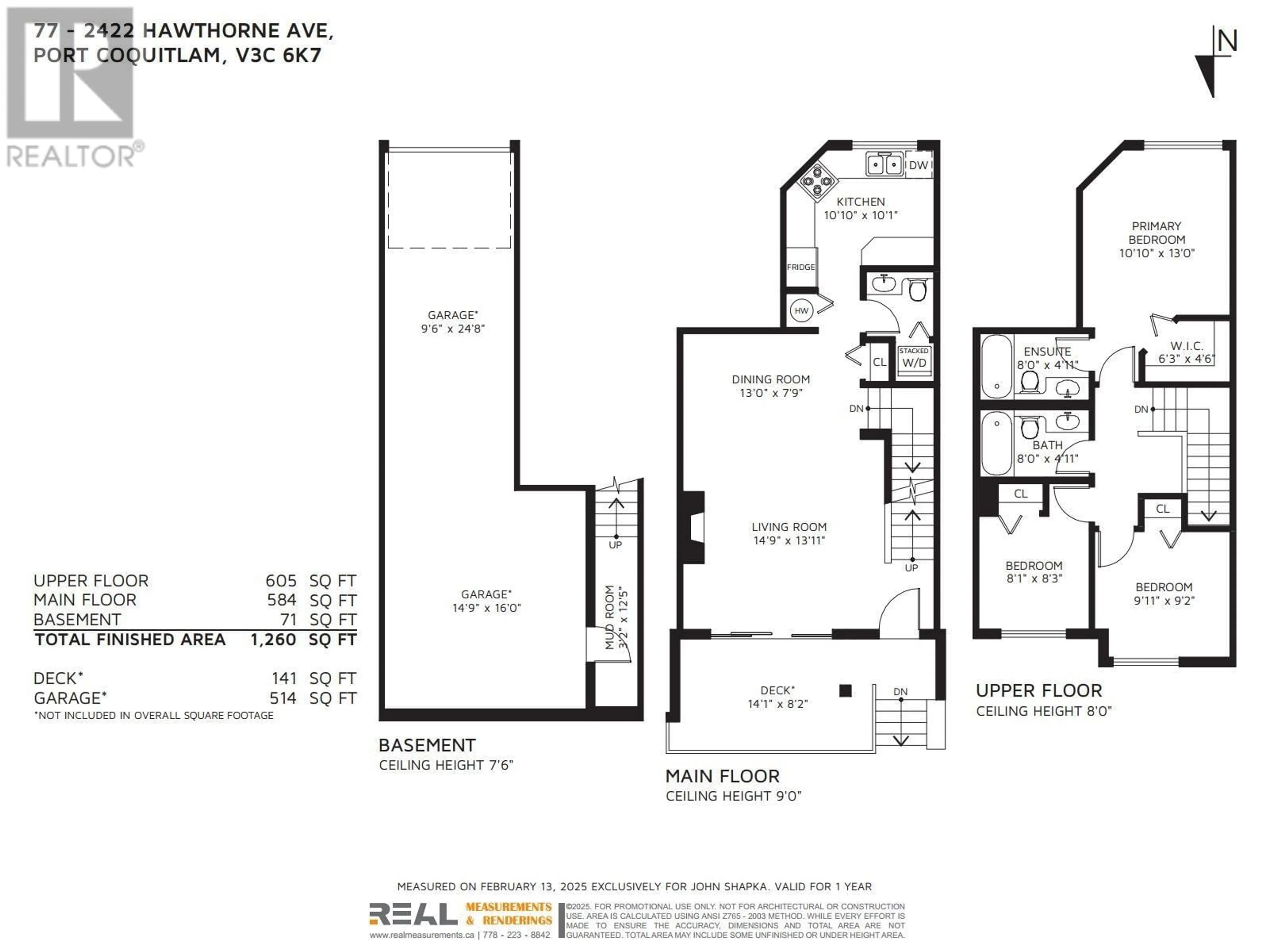 Floor plan for 77 2422 HAWTHORNE AVENUE, Port Coquitlam British Columbia V3C6K7