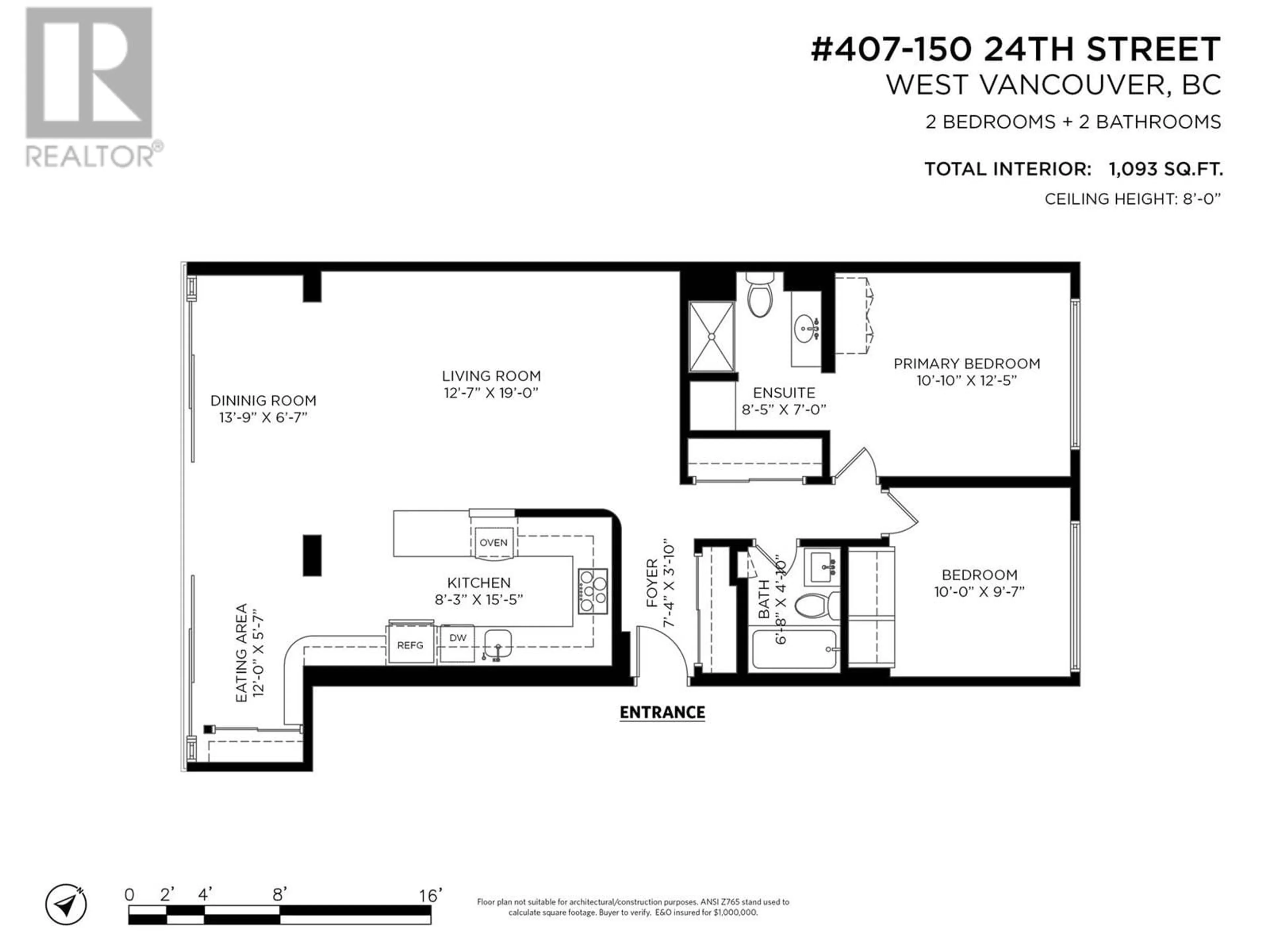 Floor plan for 407 150 24TH STREET, West Vancouver British Columbia V7V4G8