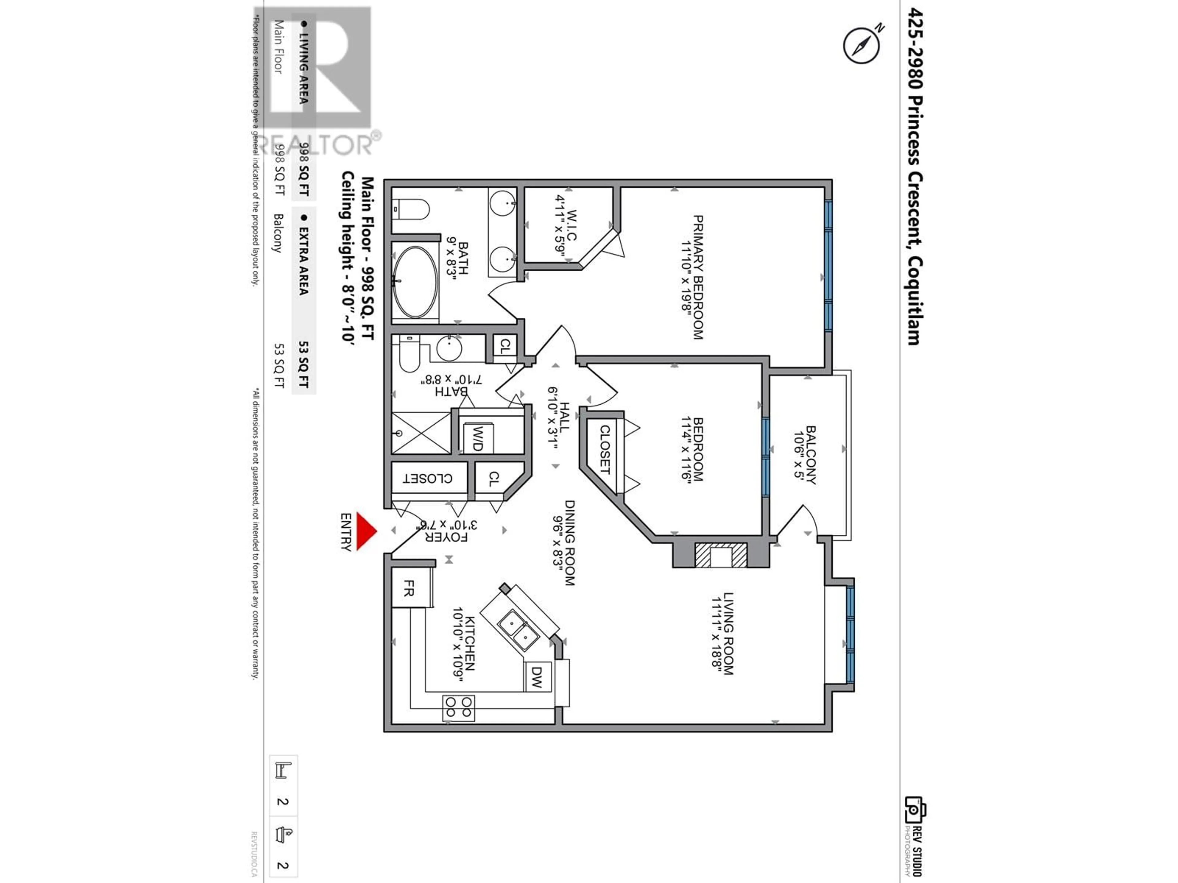 Floor plan for 425 2980 PRINCESS CRESCENT, Coquitlam British Columbia V3B7R4