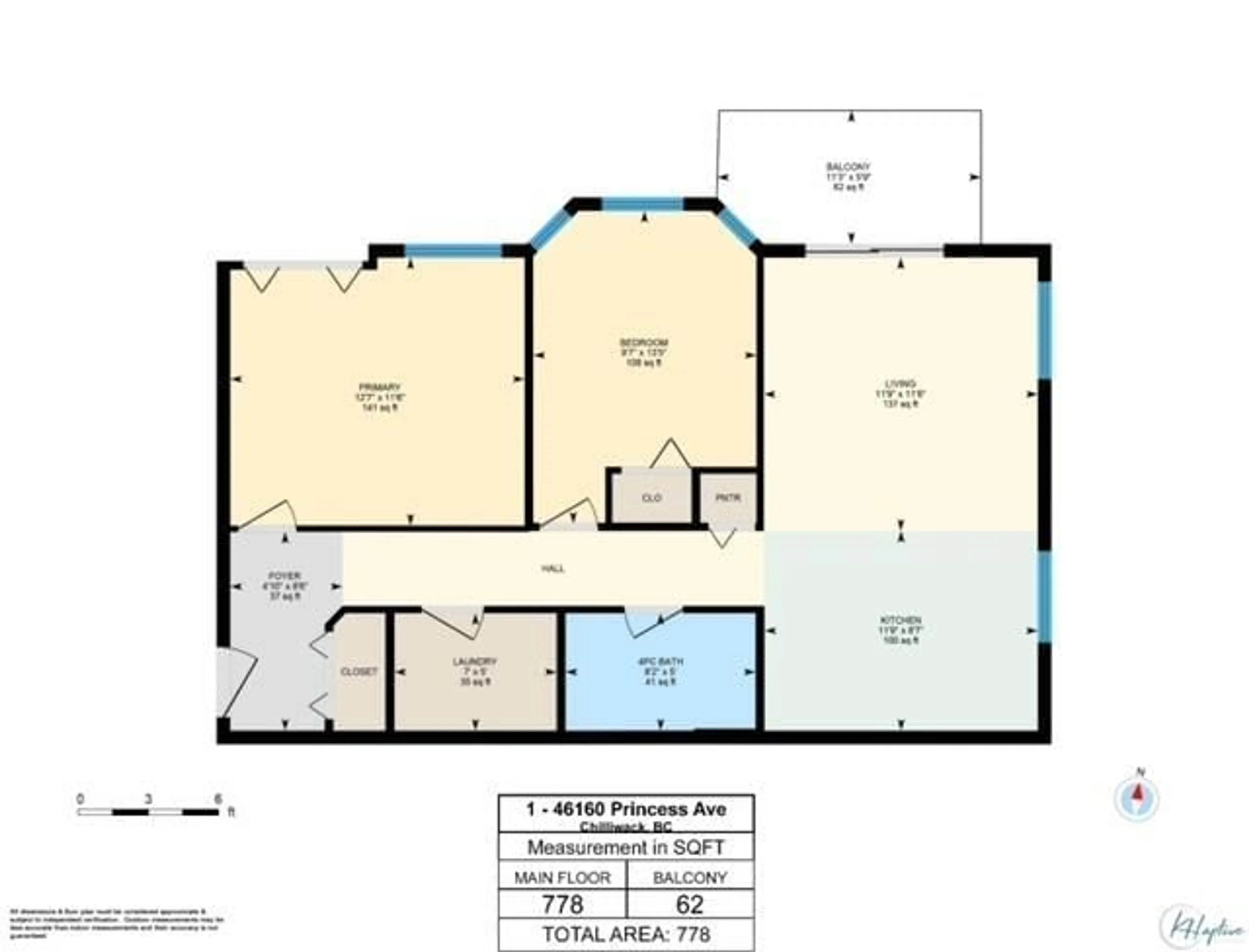 Floor plan for 1 46160 PRINCESS AVENUE|Chilliwack Prope, Chilliwack British Columbia V2P2A7