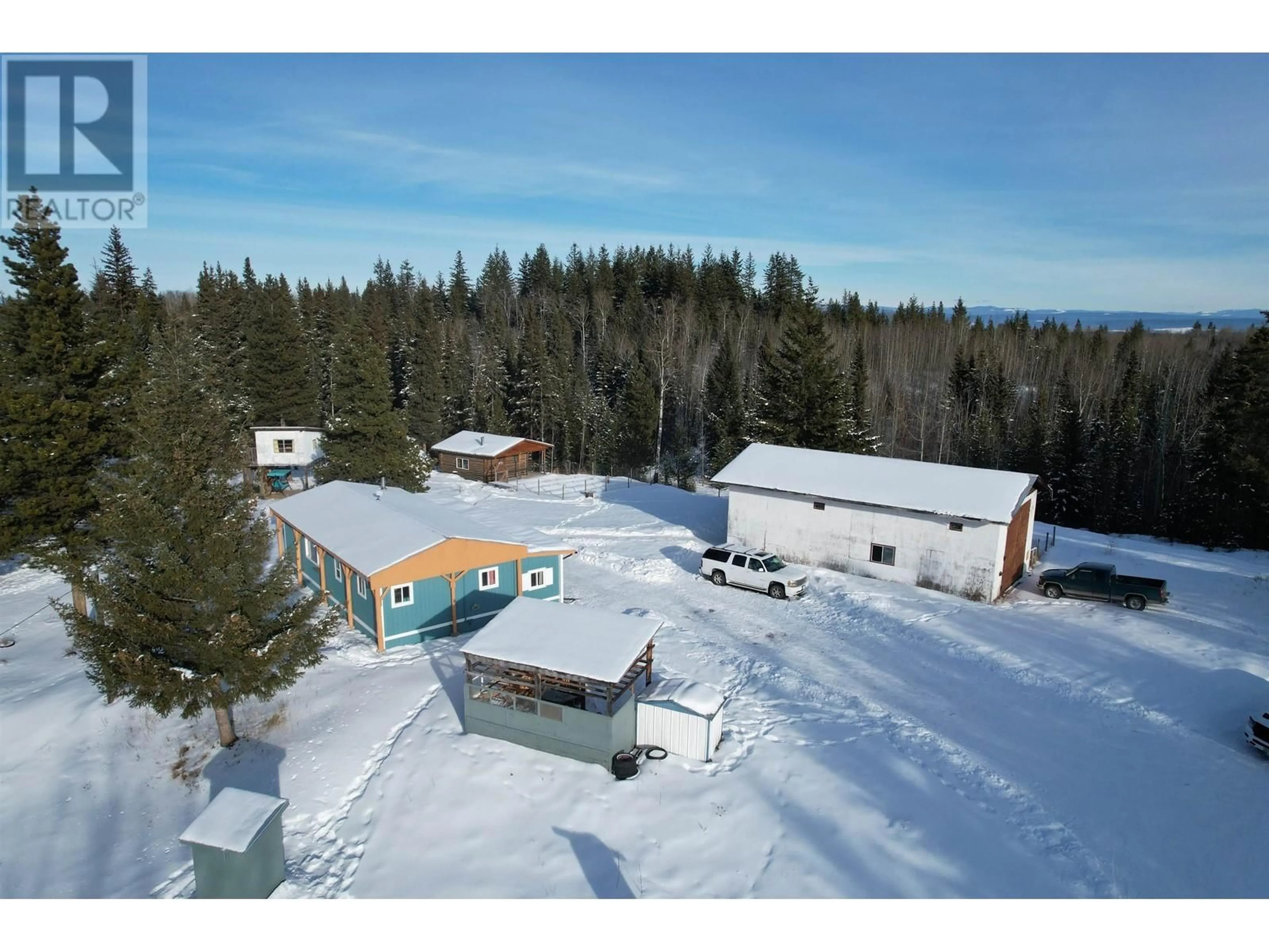 A pic from outside/outdoor area/front of a property/back of a property/a pic from drone, building for 1240 PALEY ROAD, Quesnel British Columbia V2J7G1