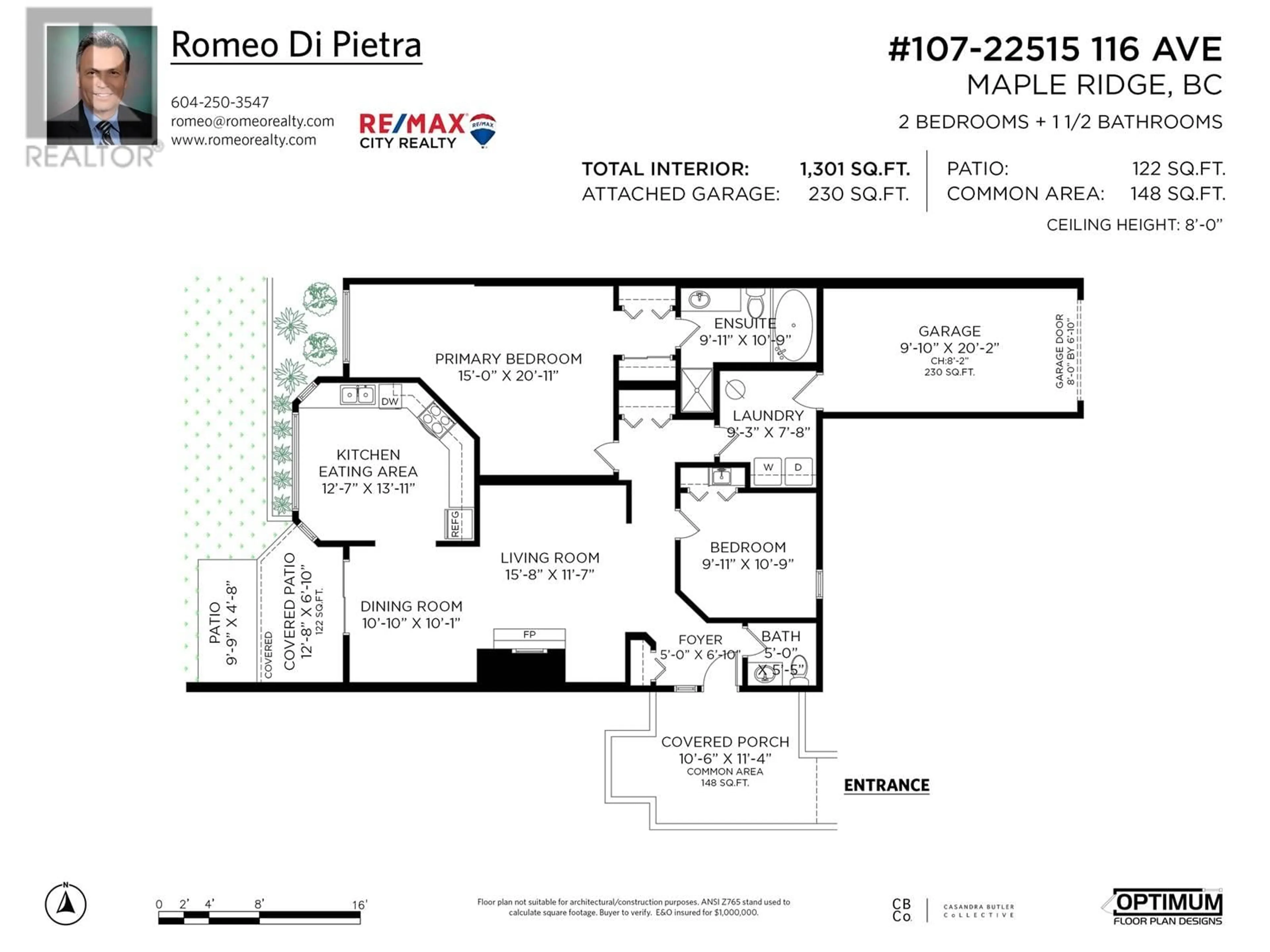 Floor plan for 107 - 22515 116 AVENUE, Maple Ridge British Columbia V2X9T9