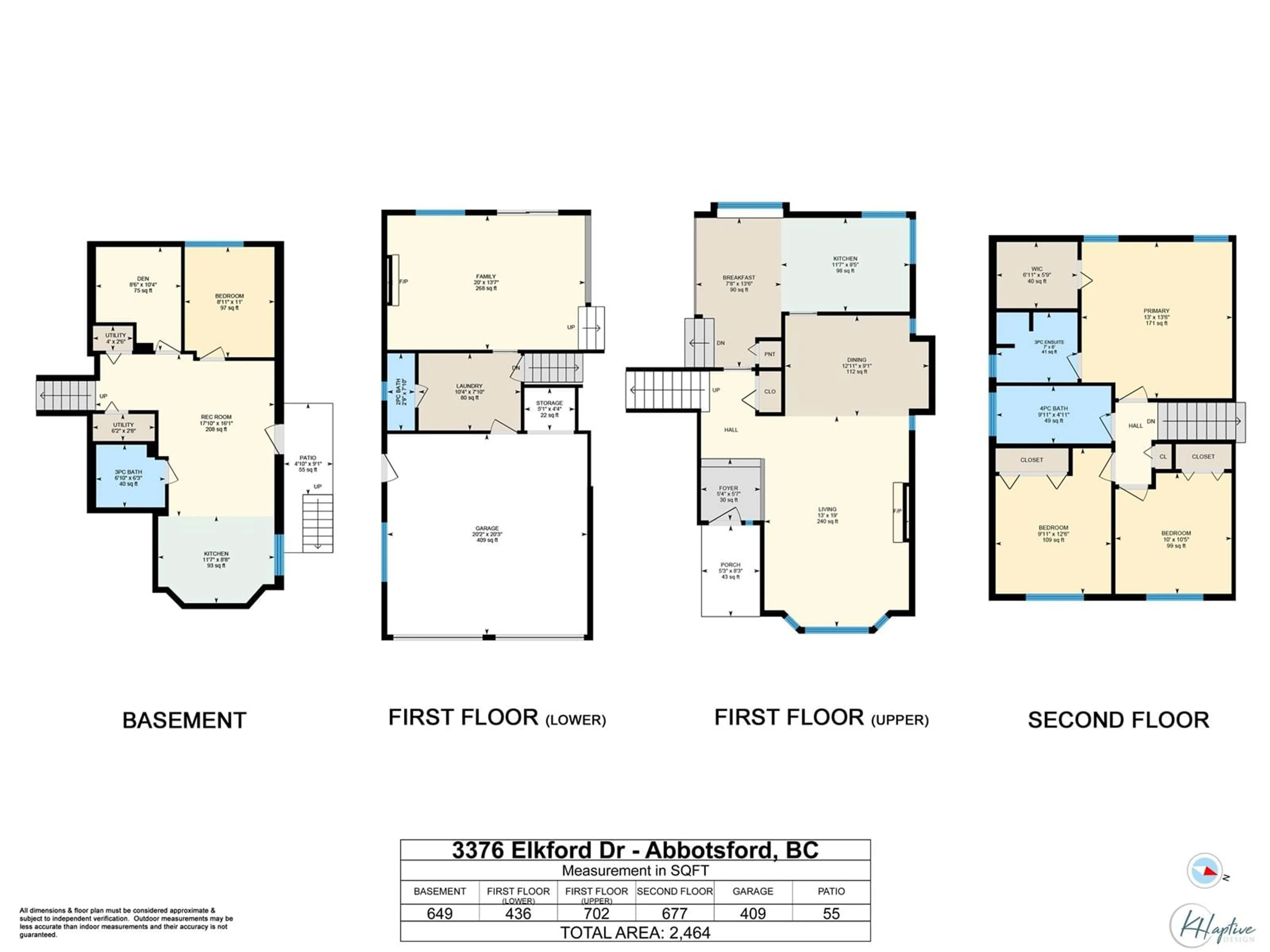 Floor plan for 3376 ELKFORD, Abbotsford British Columbia V2T5C5