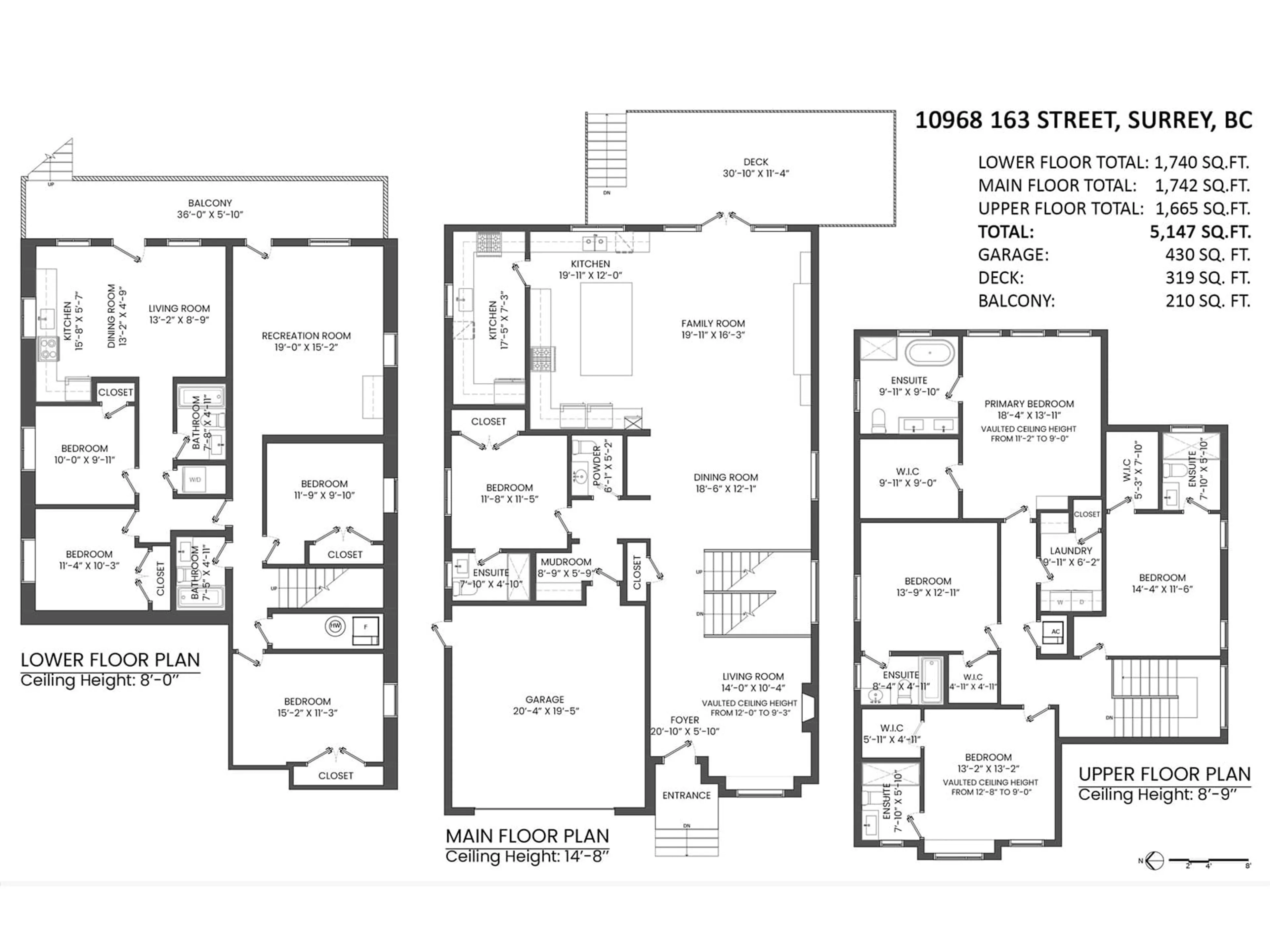 Floor plan for 10968 163 STREET, Surrey British Columbia V4N1N8