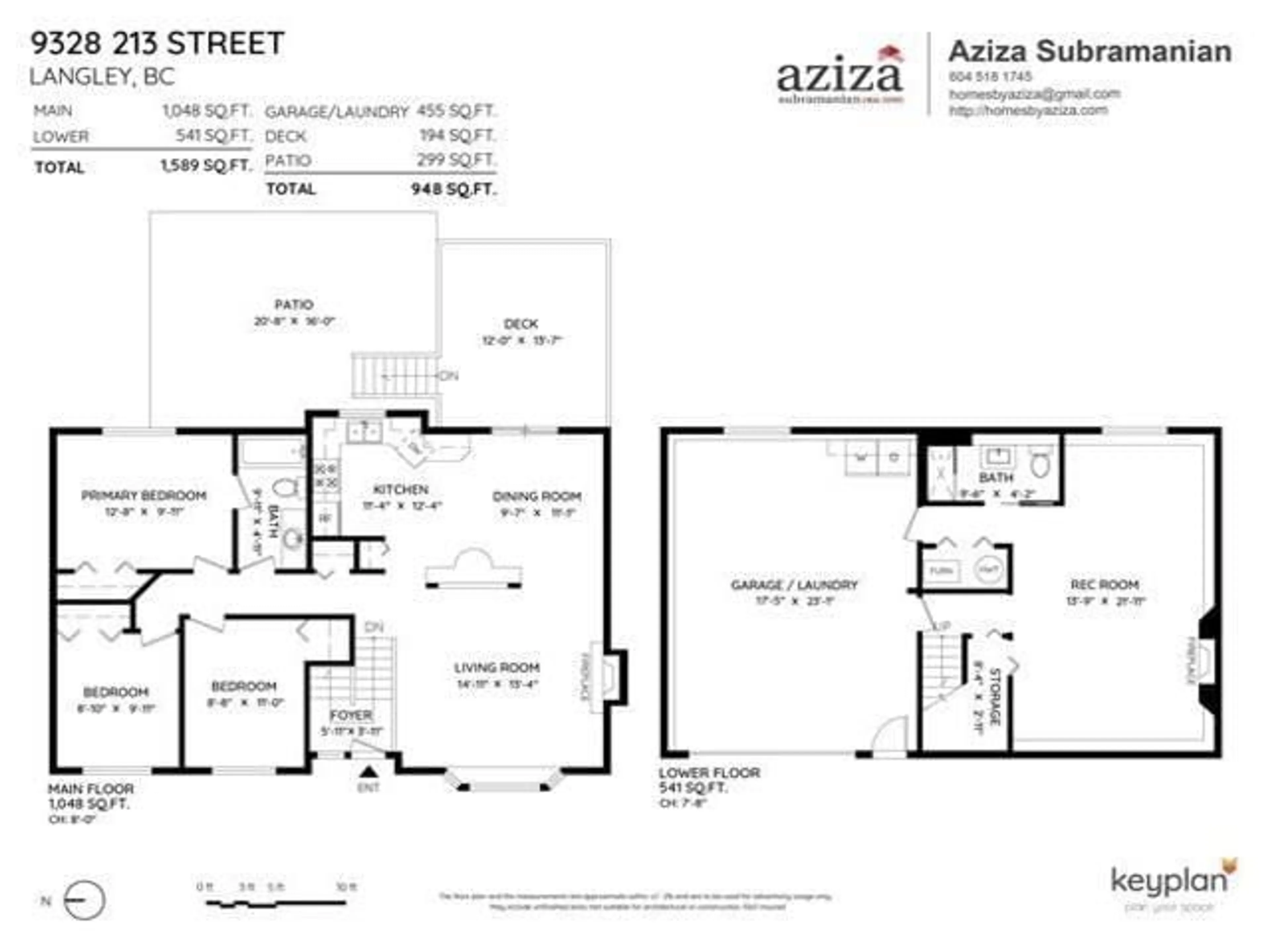 Floor plan for 9328 213 STREET, Langley British Columbia V1M1P6