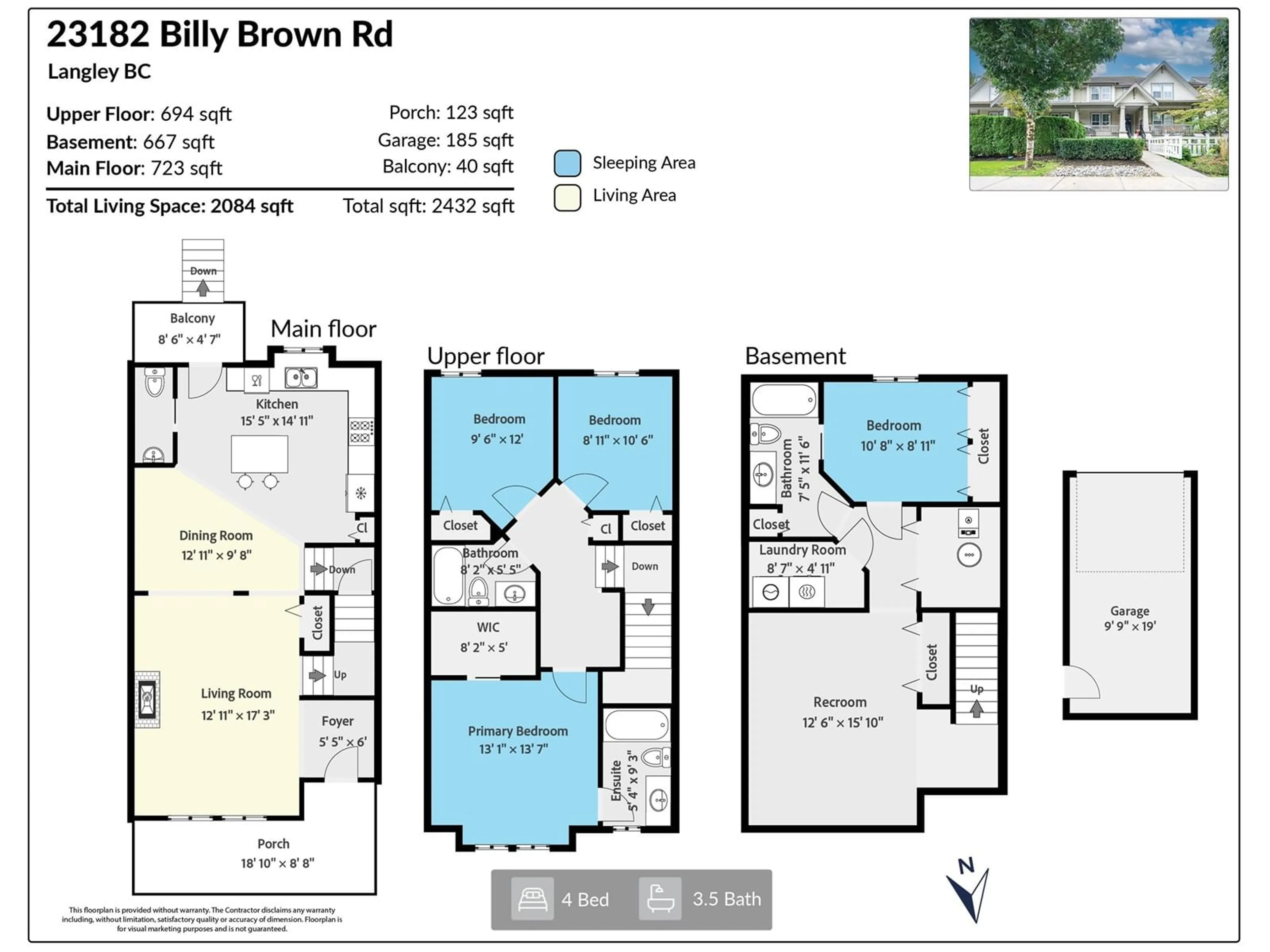 Floor plan for 23182 BILLY BROWN ROAD, Langley British Columbia V1M4G1