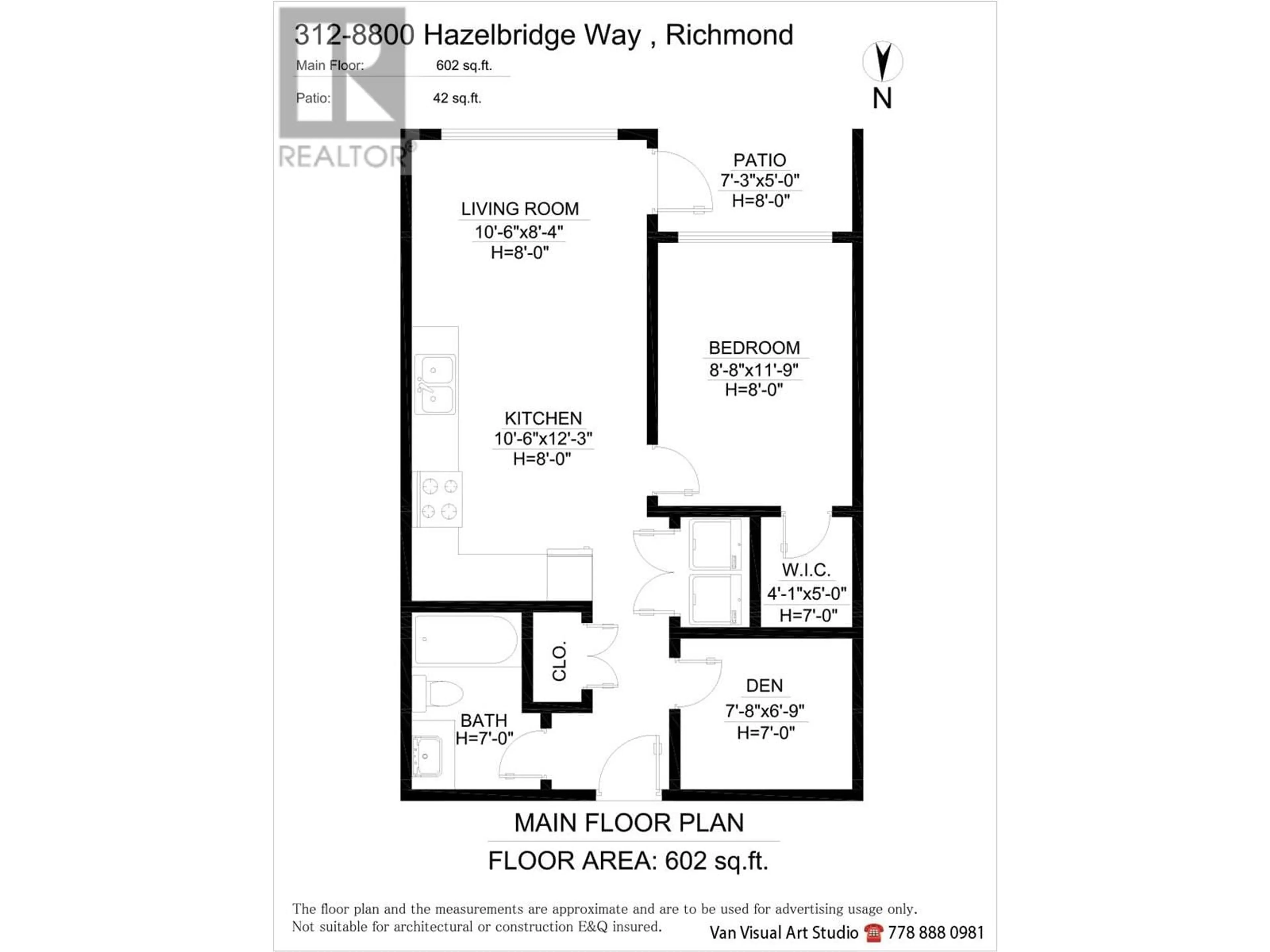 Floor plan for 312 - 8800 HAZELBRIDGE WAY, Richmond British Columbia V6X0S3