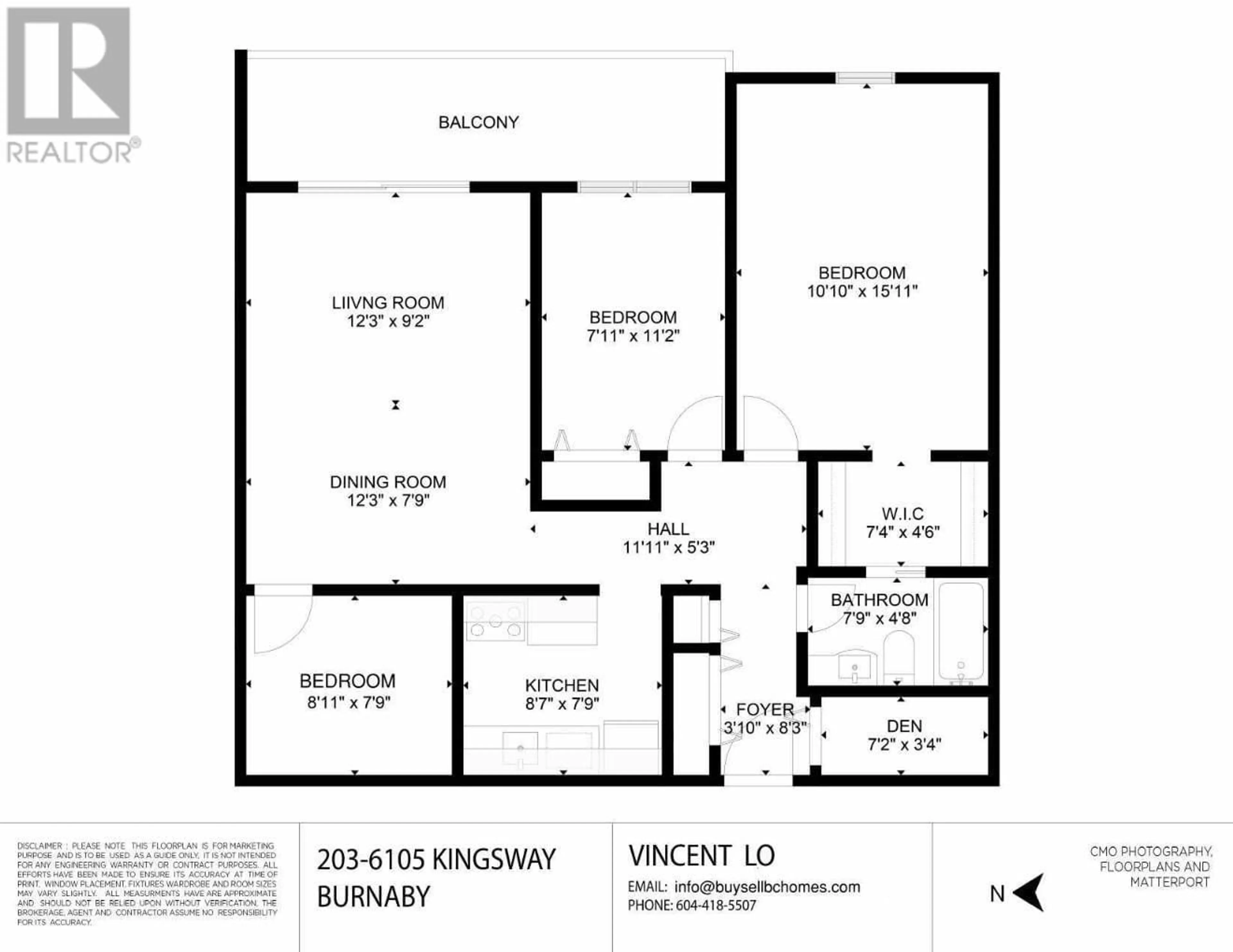 Floor plan for 203 - 6105 KINGSWAY, Burnaby British Columbia V5J5C7