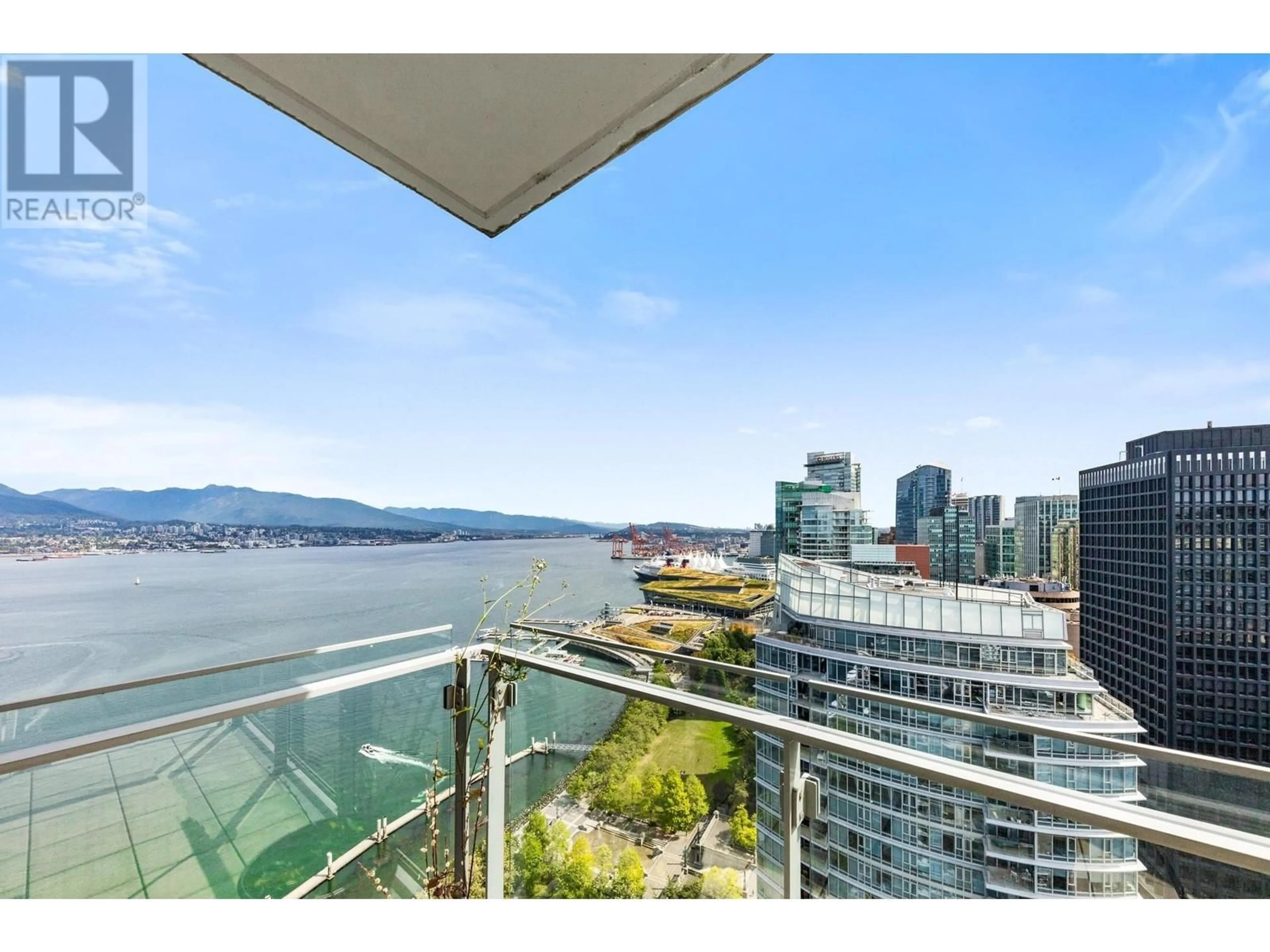 Balcony in the apartment, water/lake/river/ocean view for 3203 1281 W CORDOVA STREET, Vancouver British Columbia V6C3R5