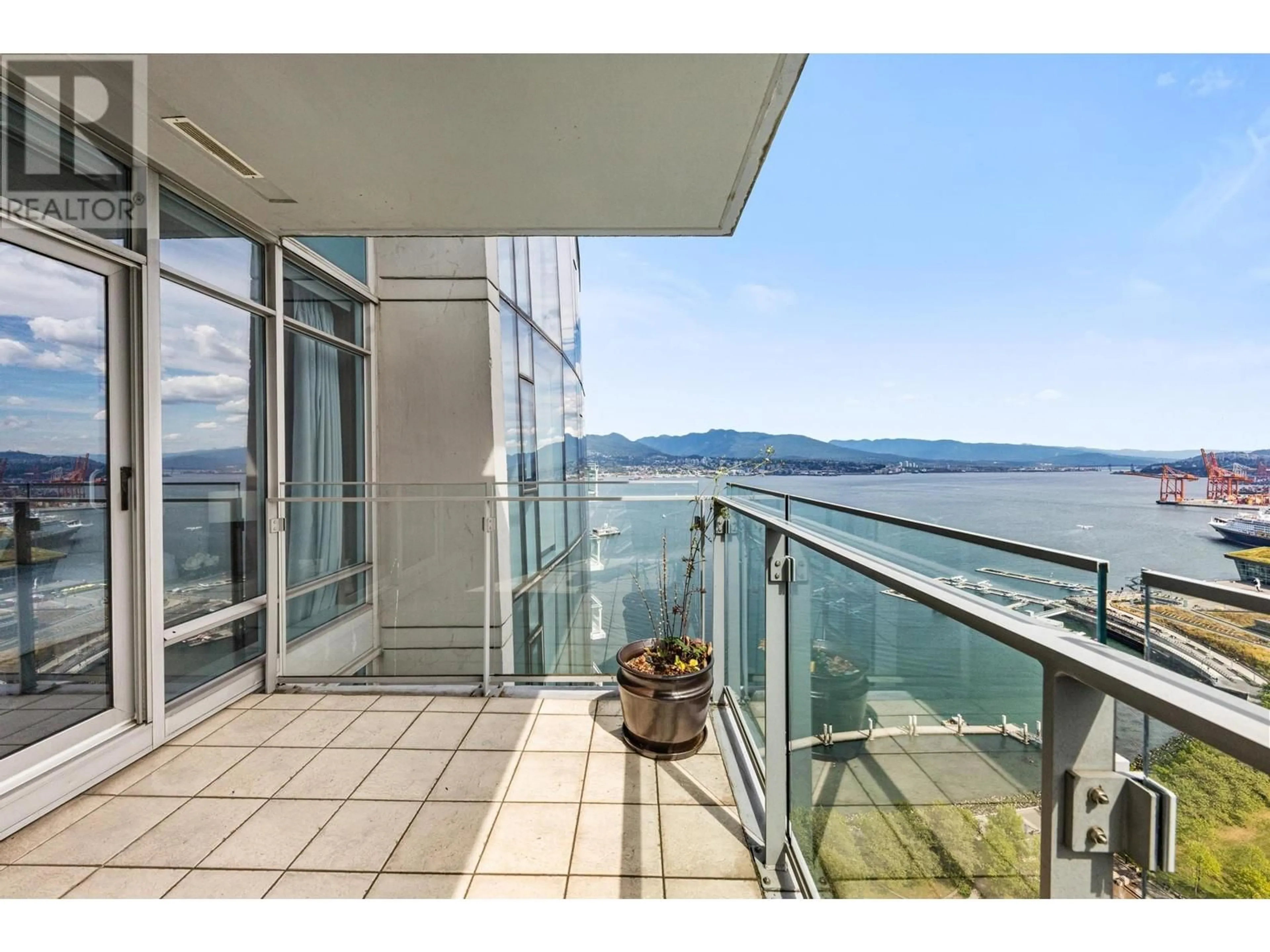 Balcony in the apartment, water/lake/river/ocean view for 3203 1281 W CORDOVA STREET, Vancouver British Columbia V6C3R5