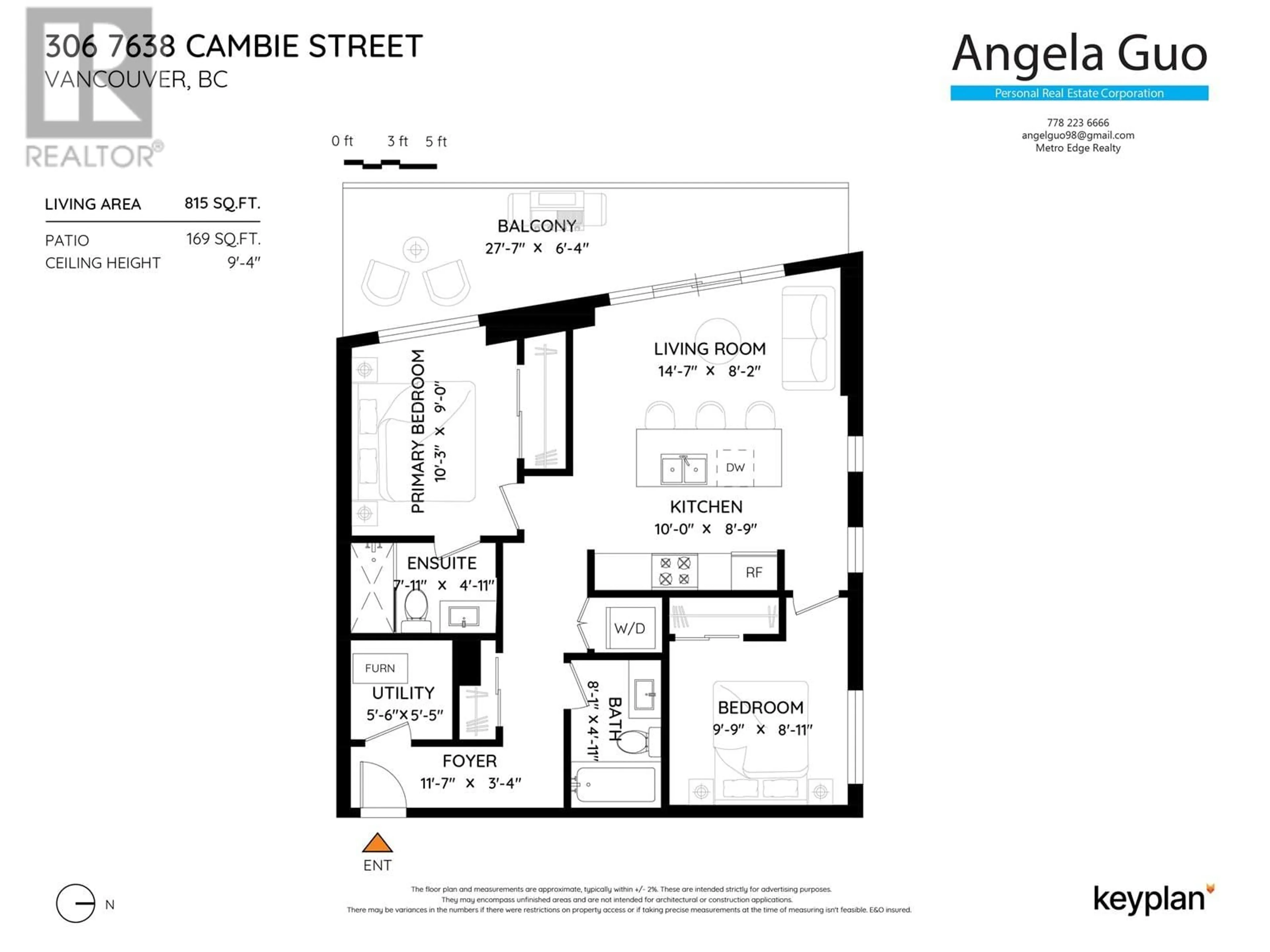 Floor plan for 306 7638 CAMBIE STREET, Vancouver British Columbia V6P3H7