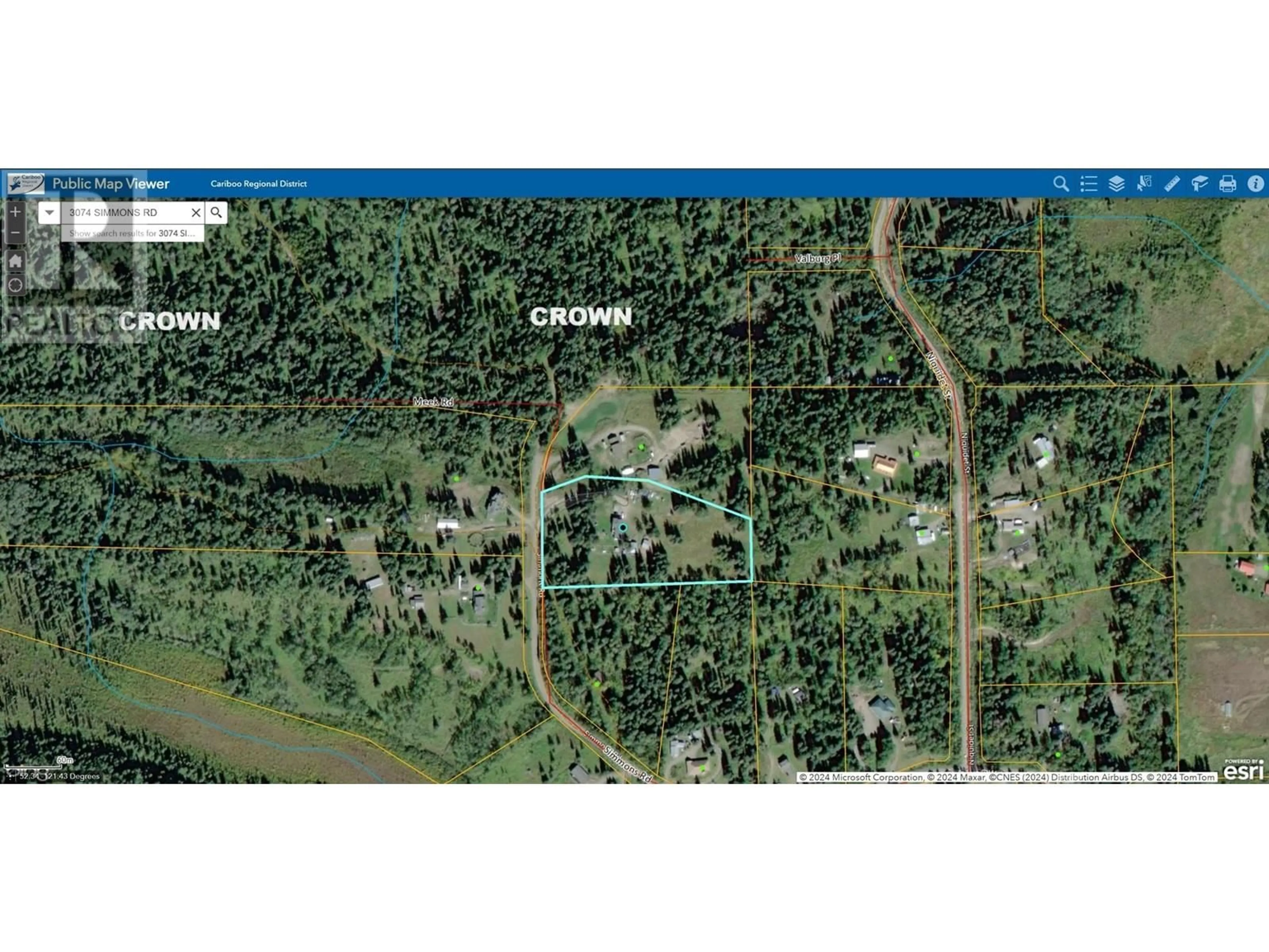 Picture of a map for 3074 SIMMONS ROAD, Horsefly British Columbia V0L1L0