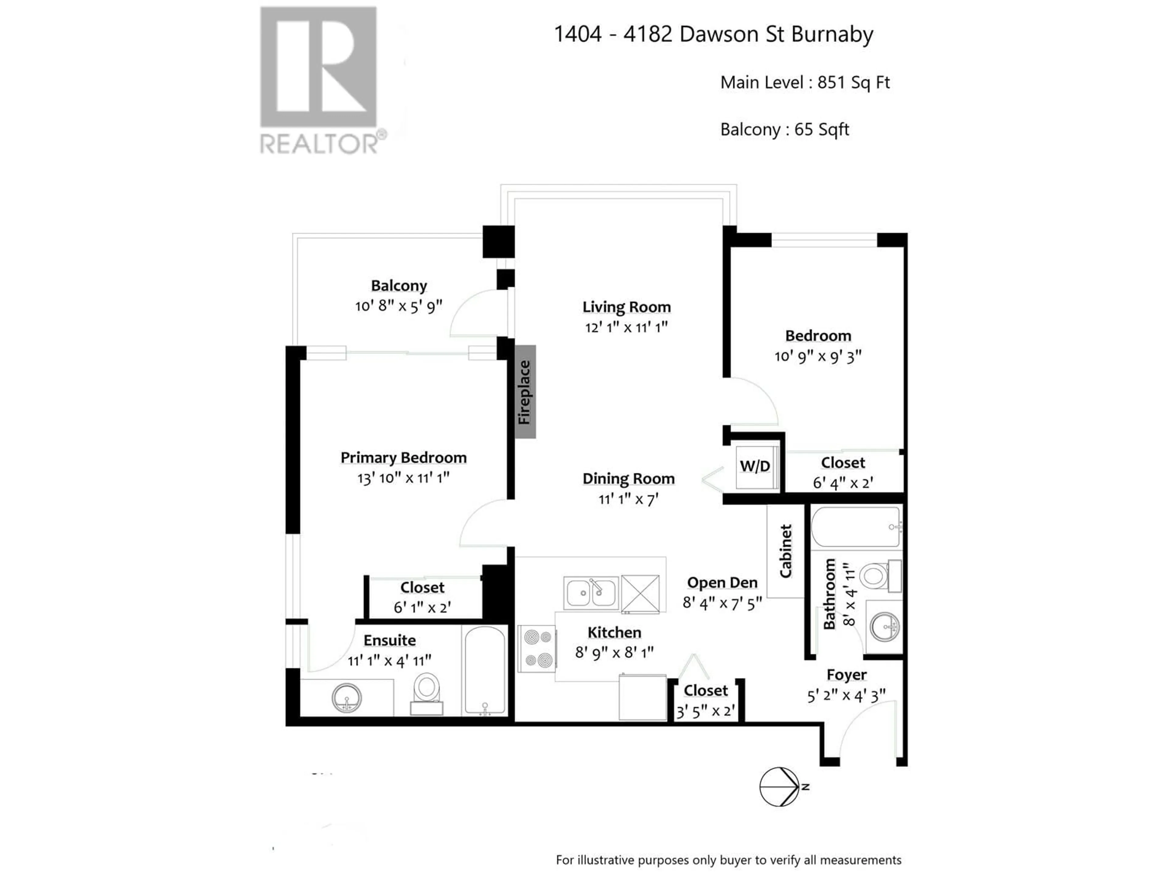 Floor plan for 1404 4182 DAWSON STREET, Burnaby British Columbia V5C0A2